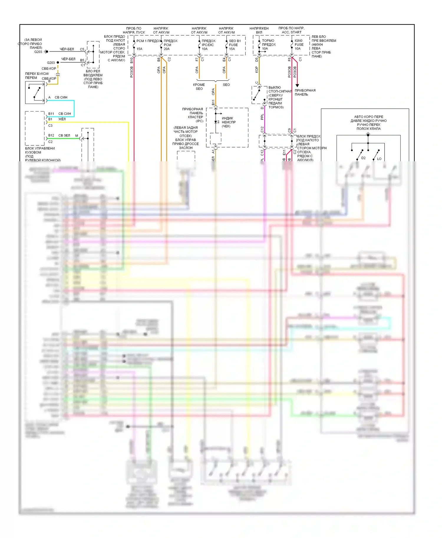 Avalanche Chevrolet I (2001-2006): 5,3л vin t, электросхема автоматической коробки передач 