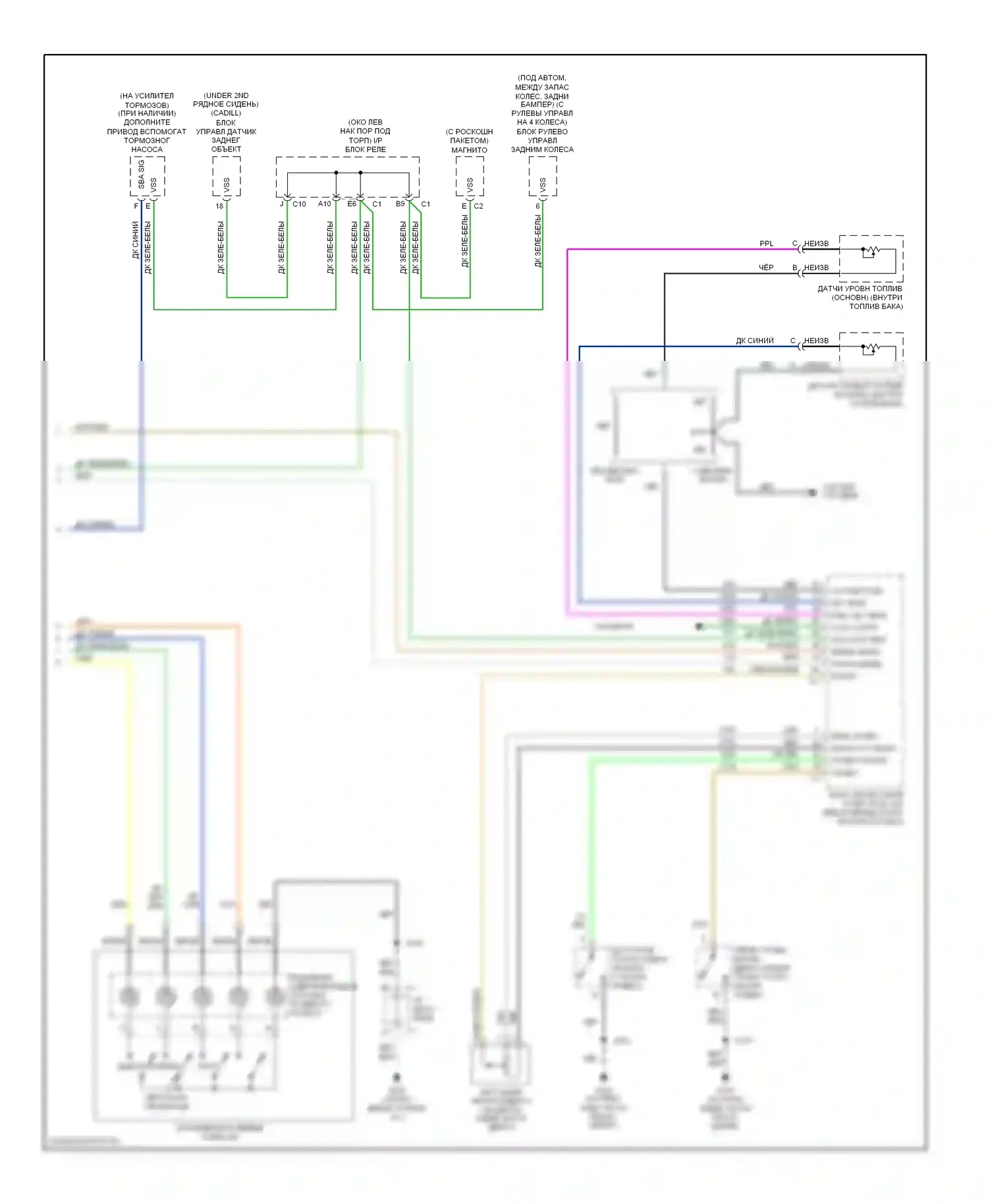 Avalanche Chevrolet I (2001-2006): Электросхема приборной панели (2 из 2) 