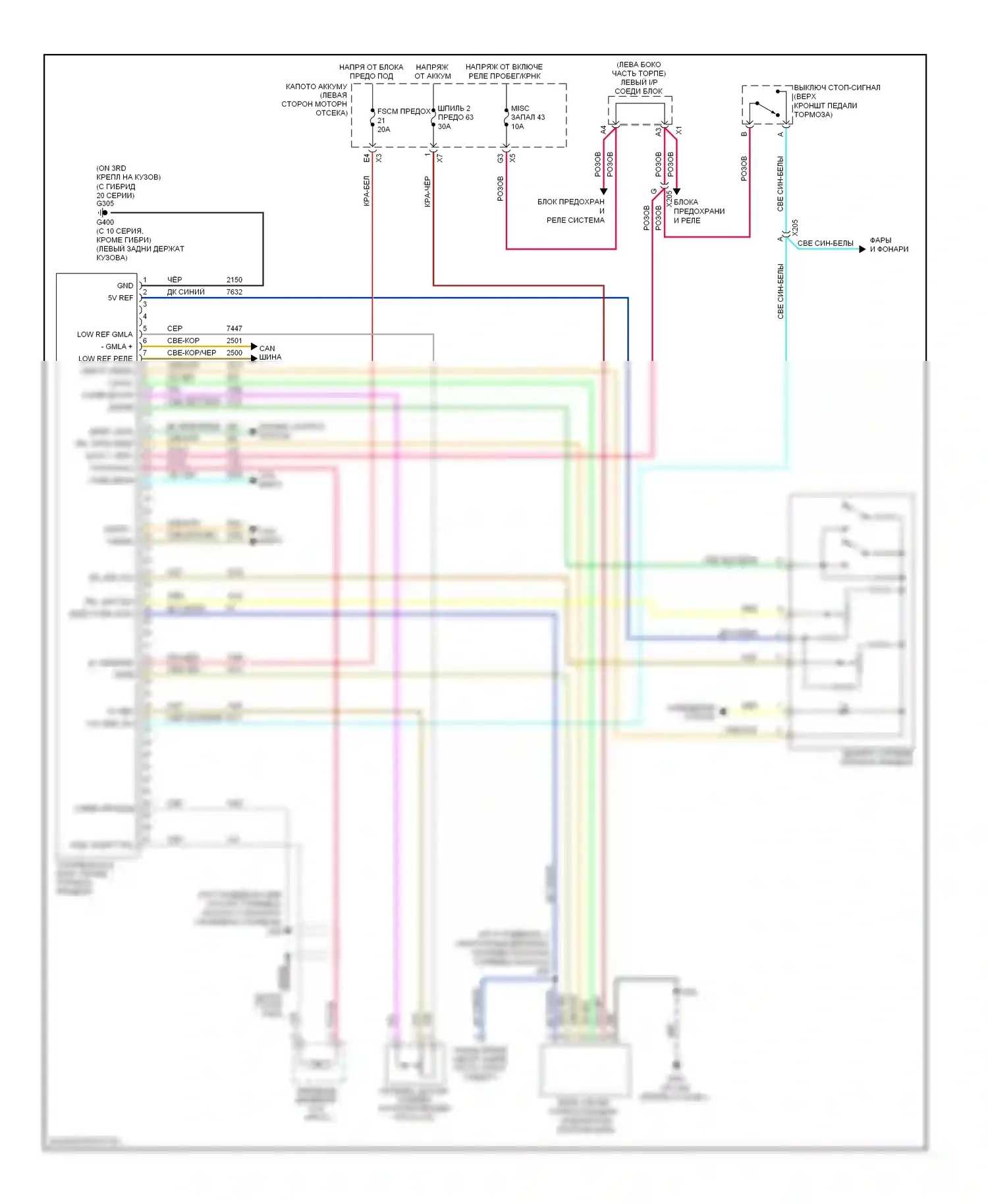 Avalanche Chevrolet II (2006-2013): Электросхема абс прицепа 