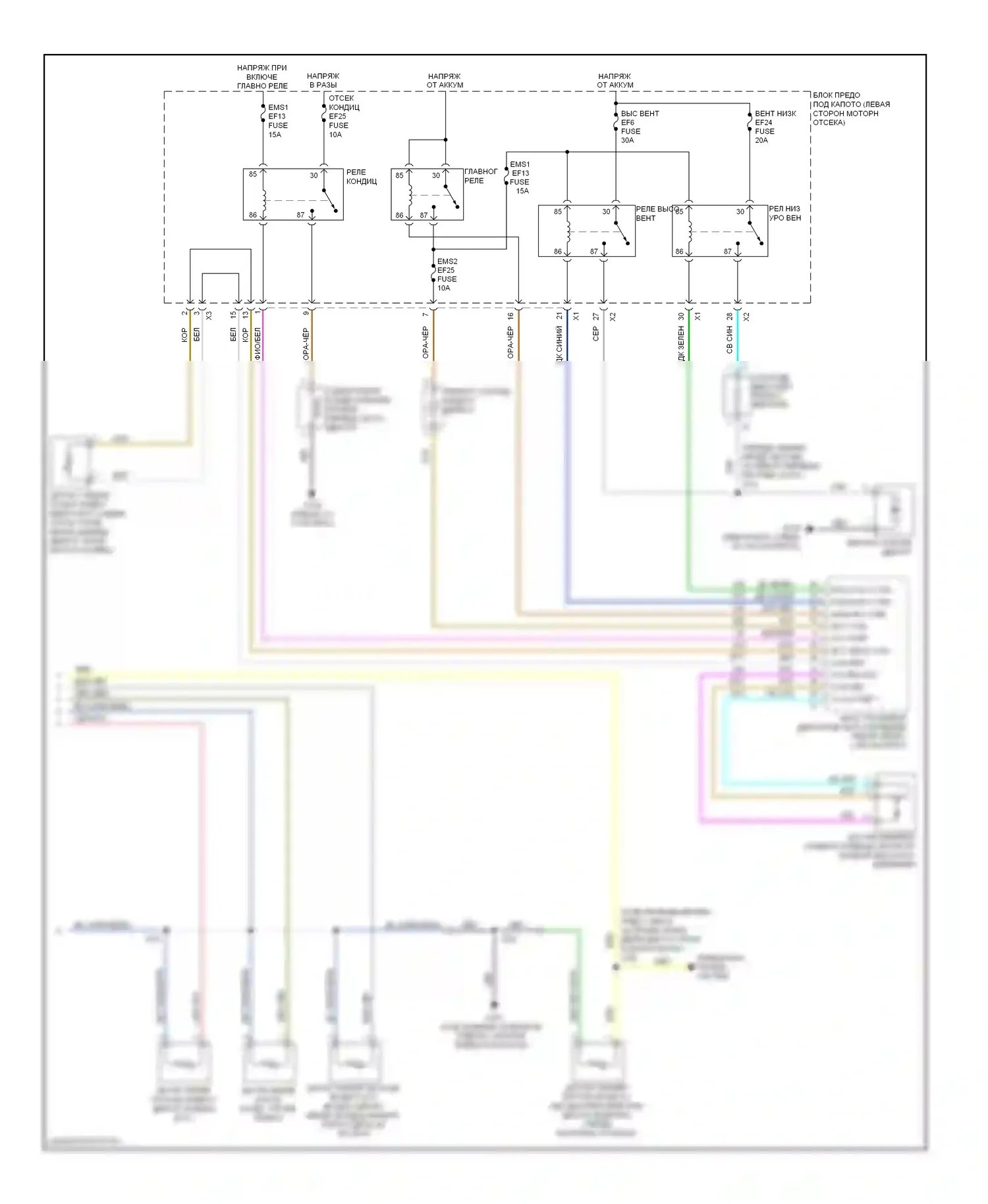 Aveo Chevrolet I рестайлинг (2006-2012): Электросхема климат контроля (2 из 2) 