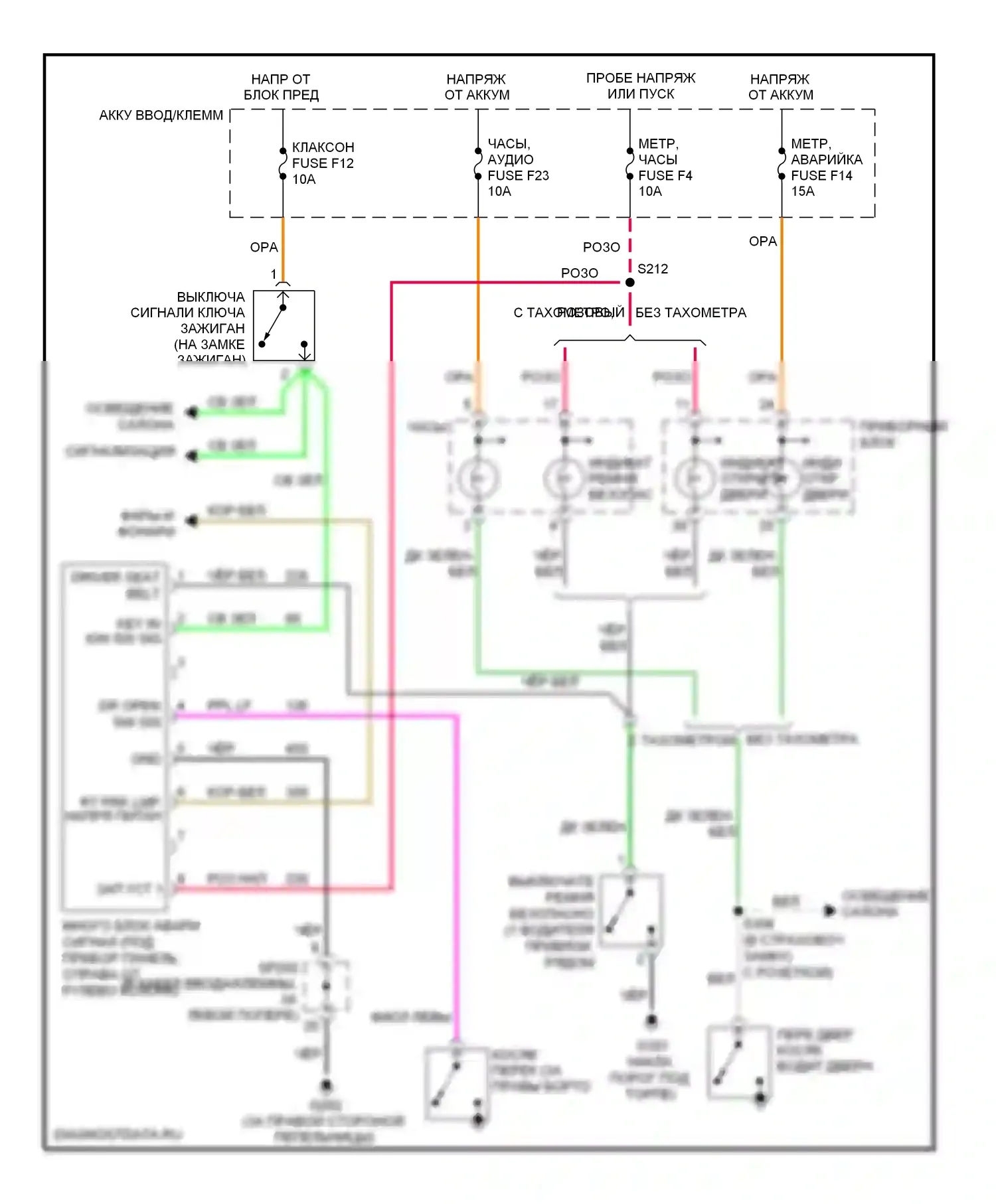 Aveo Chevrolet I (2003-2008): Электросхема помощников водителя 