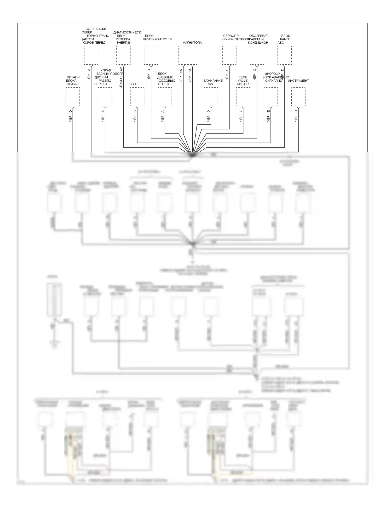 Beretta Chevrolet I (1987-1996): Электросхема разводки массы (1 из 2) 