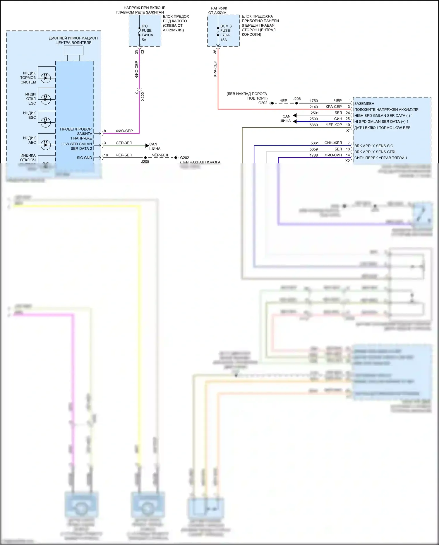 Blazer Chevrolet III рестайлинг (2022-2024): 3,6л vin s, антиблокировочная система abs электросхема (2 из 2) 