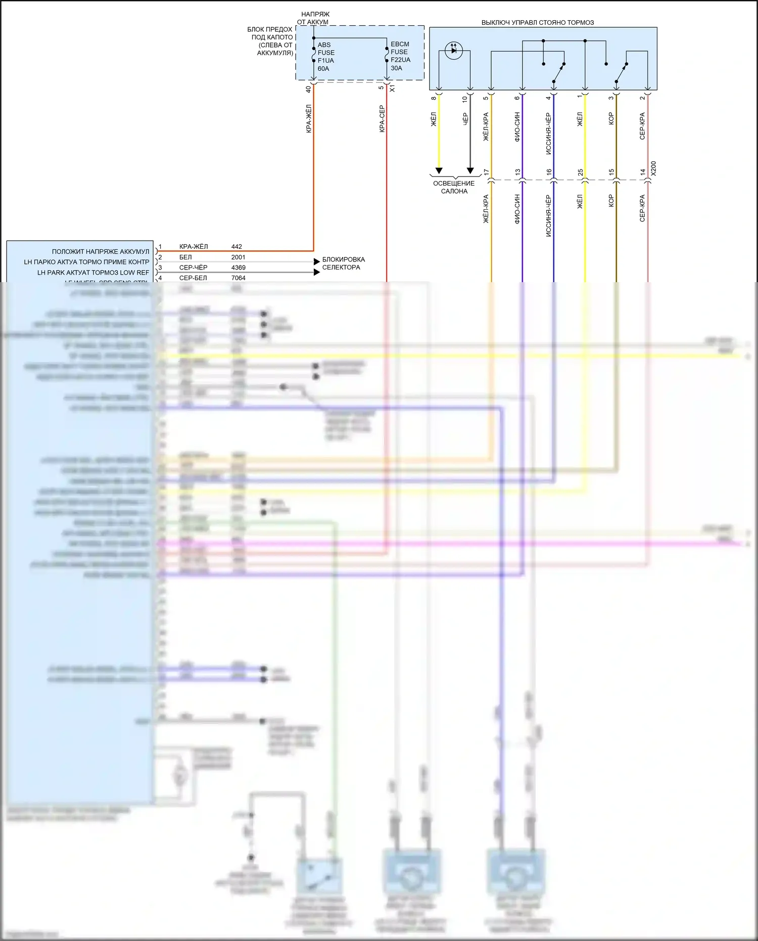 Blazer Chevrolet III рестайлинг (2022-2024): 3,6л vin s, антиблокировочная система abs электросхема соединений (1 из 2) 