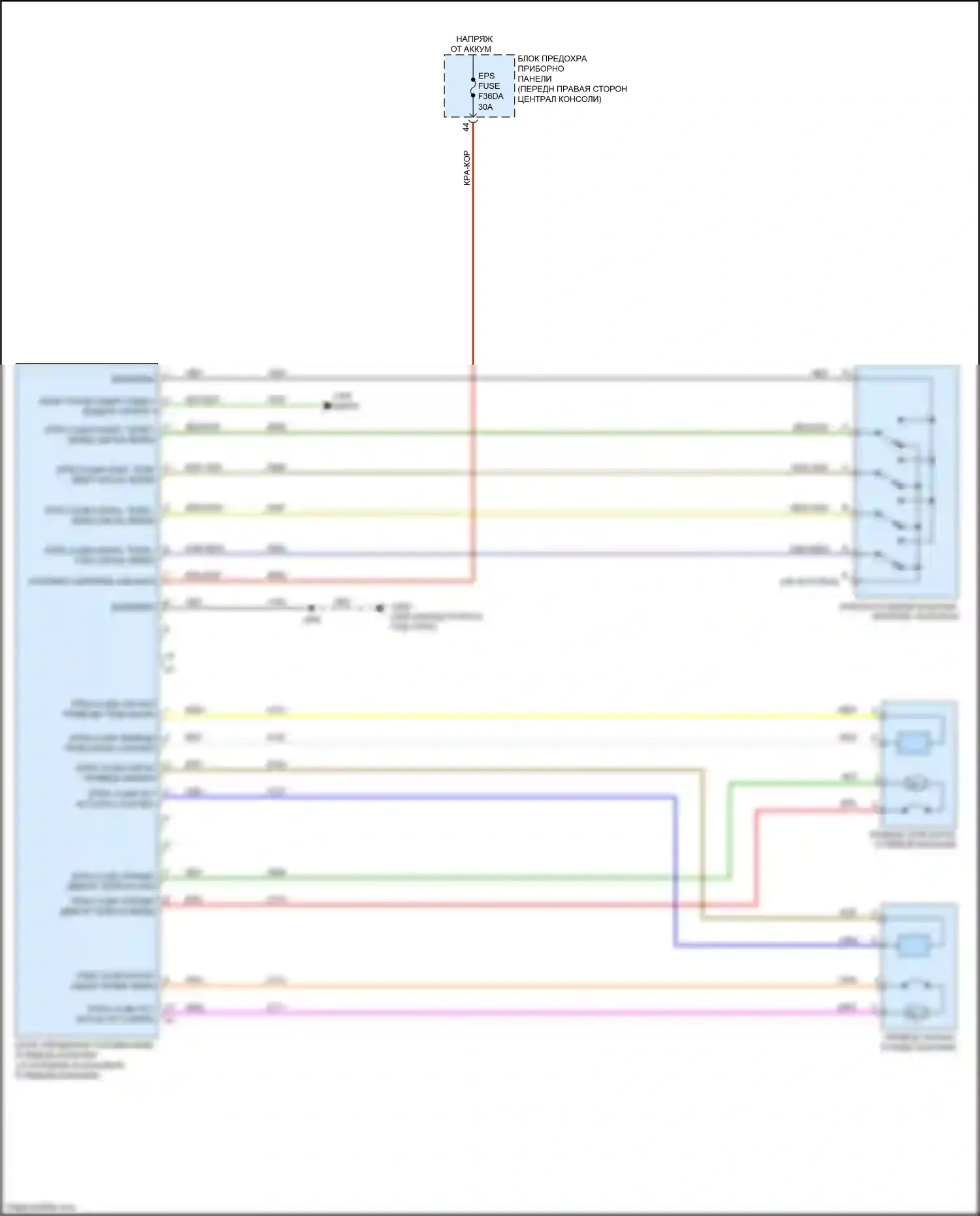 Blazer Chevrolet III рестайлинг (2022-2024): Электросхема рулевой колонки с силовым наклоном 