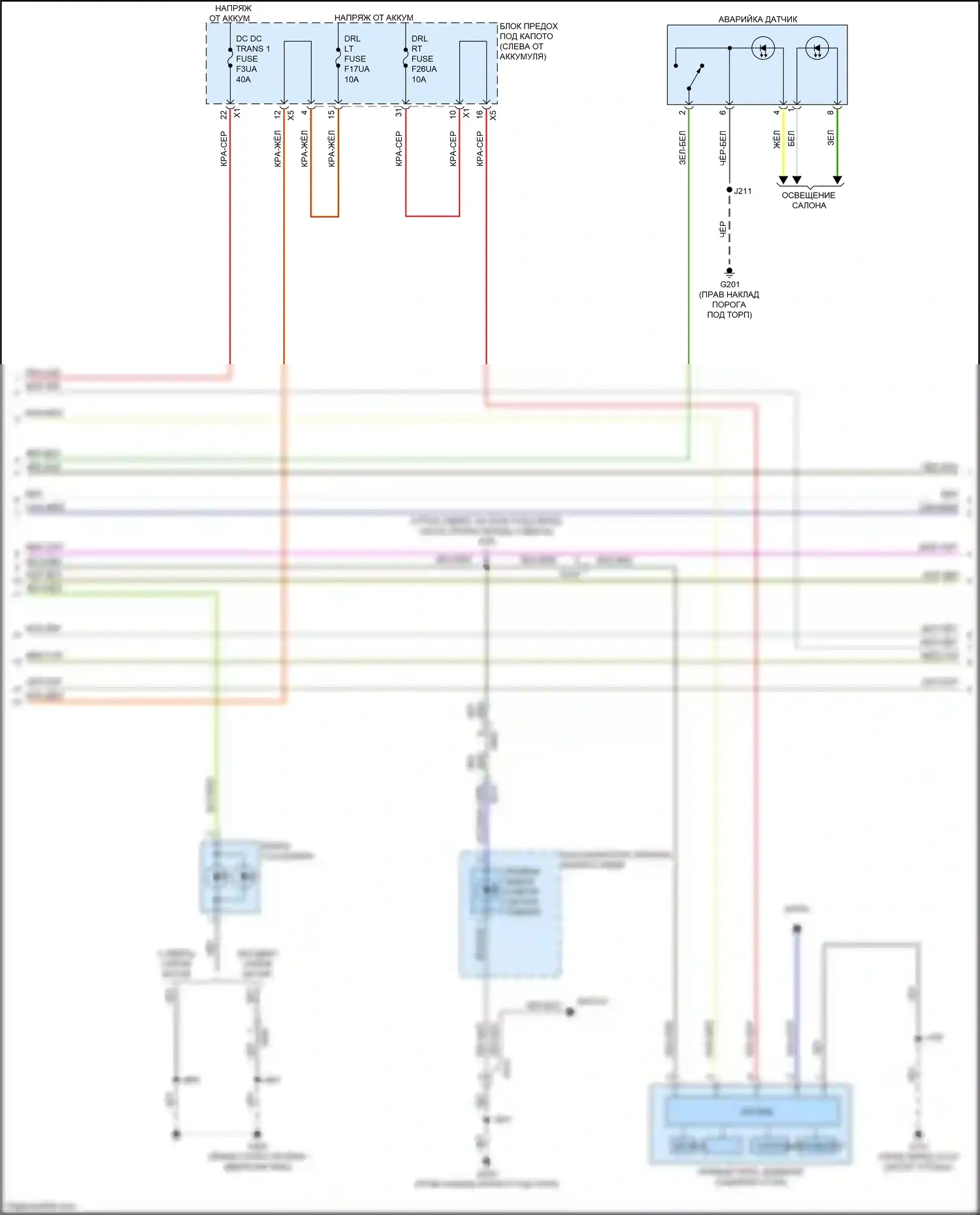 Blazer Chevrolet III рестайлинг (2022-2024): Электросхема фар и фонарей (2 из 4) 