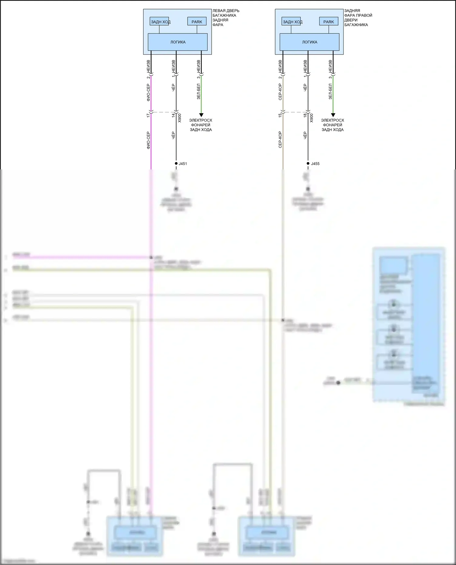 Blazer Chevrolet III рестайлинг (2022-2024): Электросхема фар и фонарей (4 из 4) 