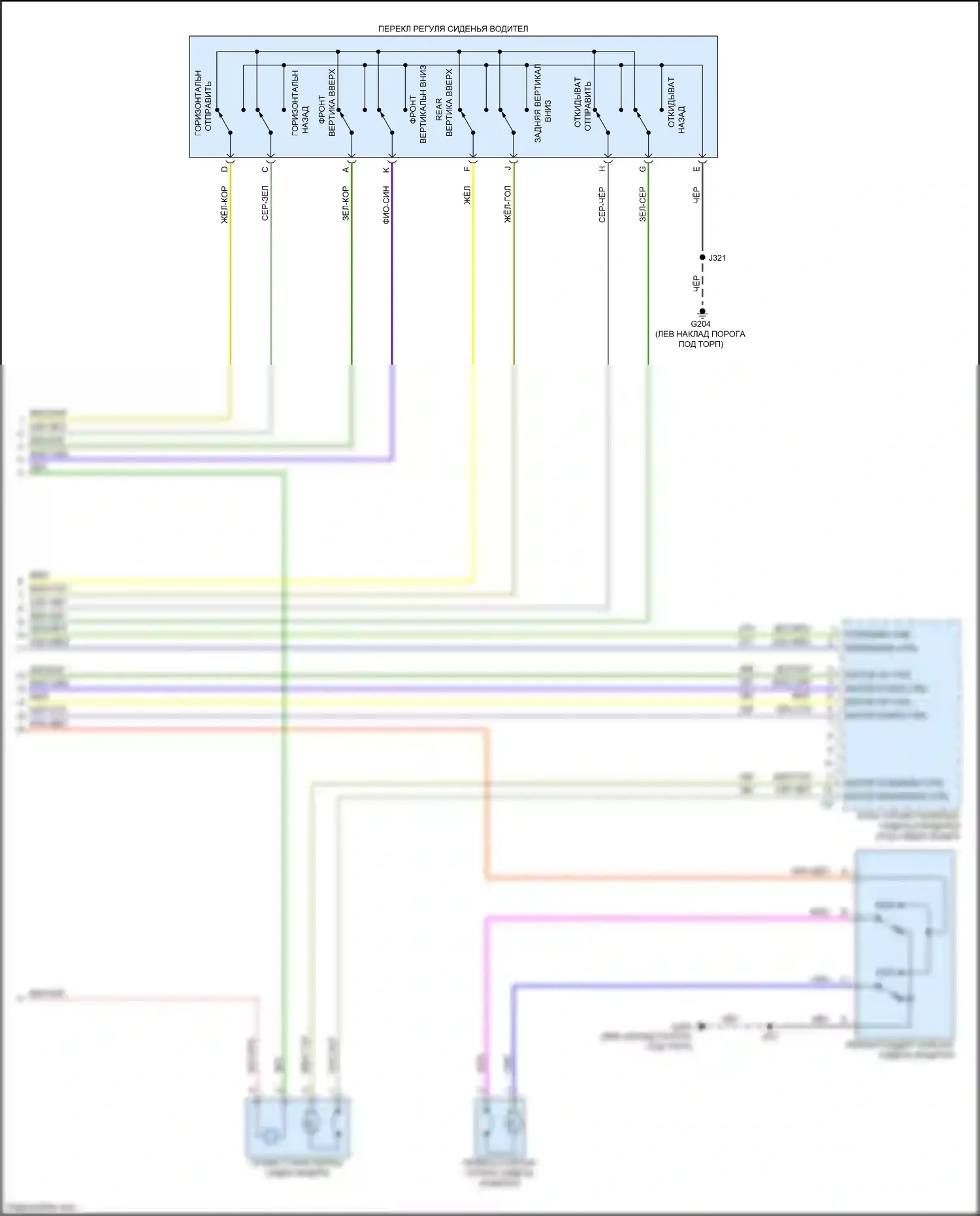 Blazer Chevrolet III рестайлинг (2022-2024): Электросхема сиденья памяти водителя (2 из 2) 