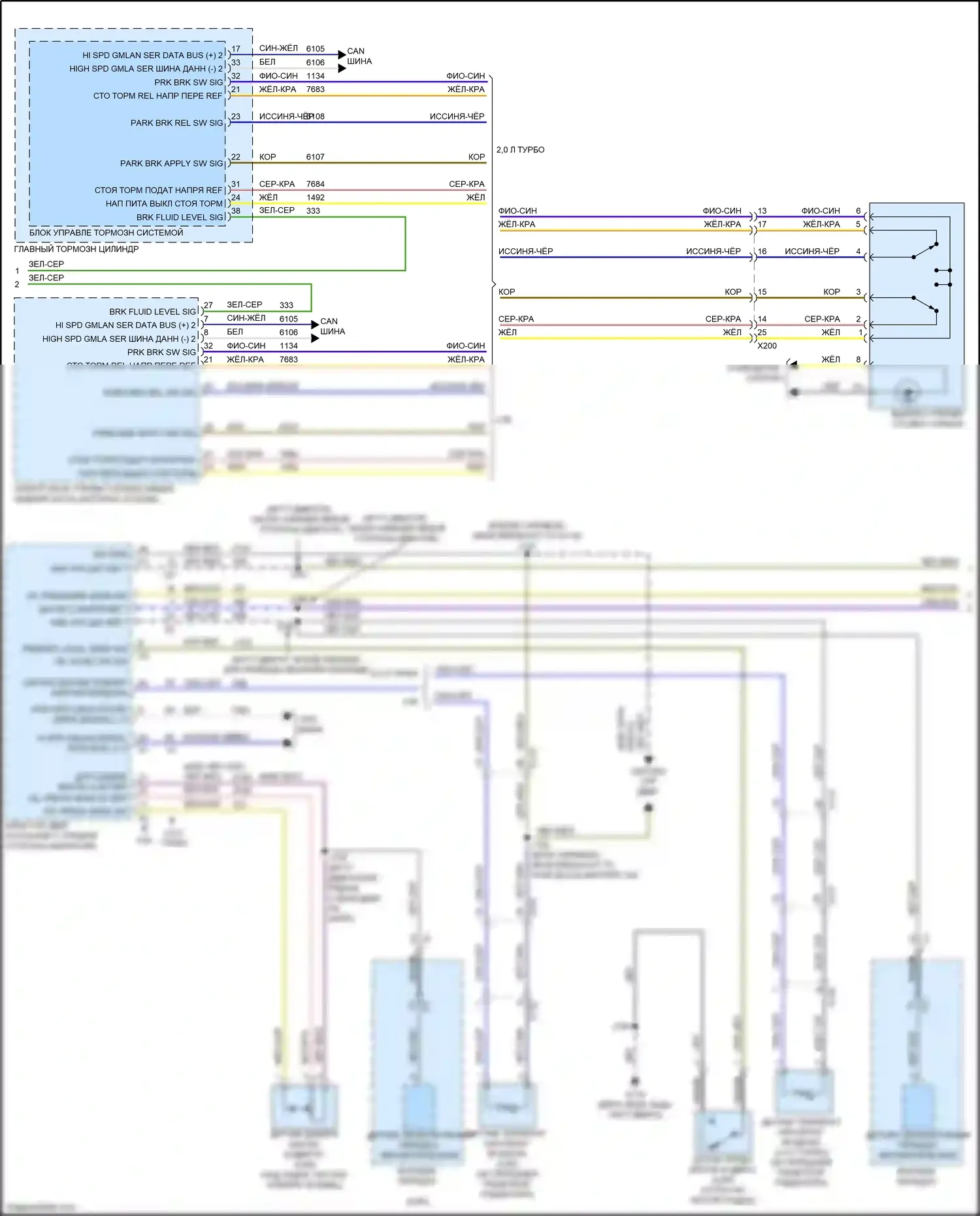 Blazer Chevrolet III рестайлинг (2022-2024): Электросхема приборной панели (2 из 3) 