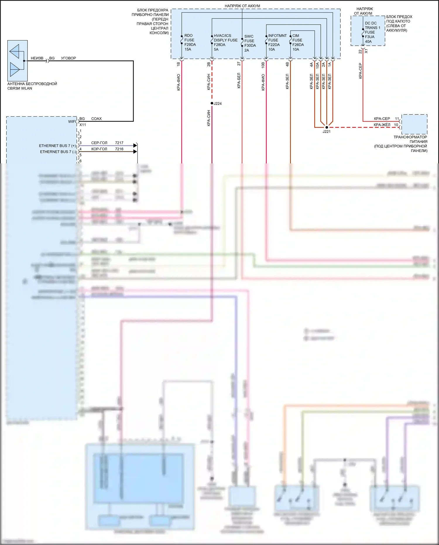 Blazer Chevrolet III рестайлинг (2022-2024): Электросхема навигации, с активным шумом (1 из 4) 