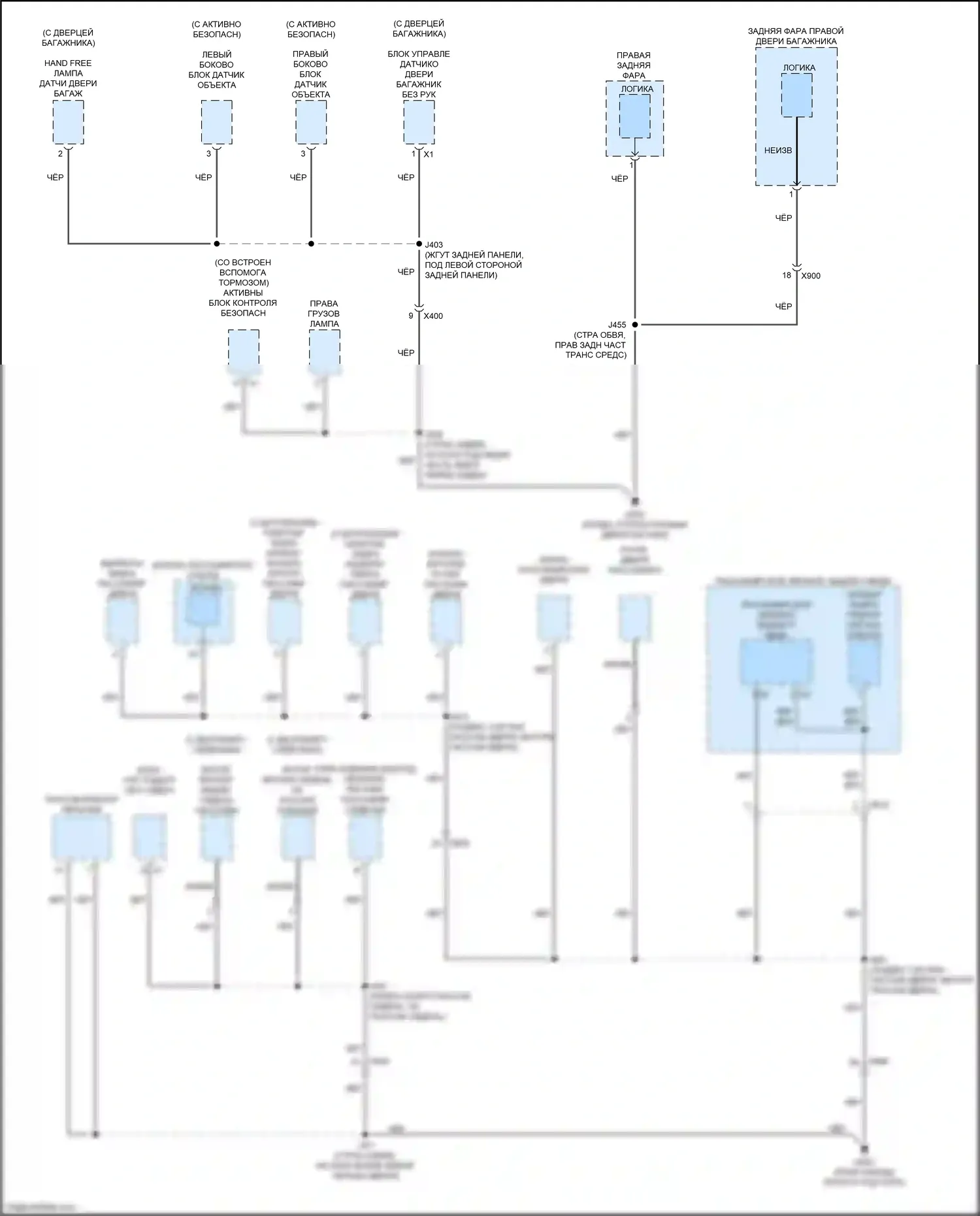 Blazer Chevrolet III рестайлинг (2022-2024): Электросхема разводки массы (5 из 6) 