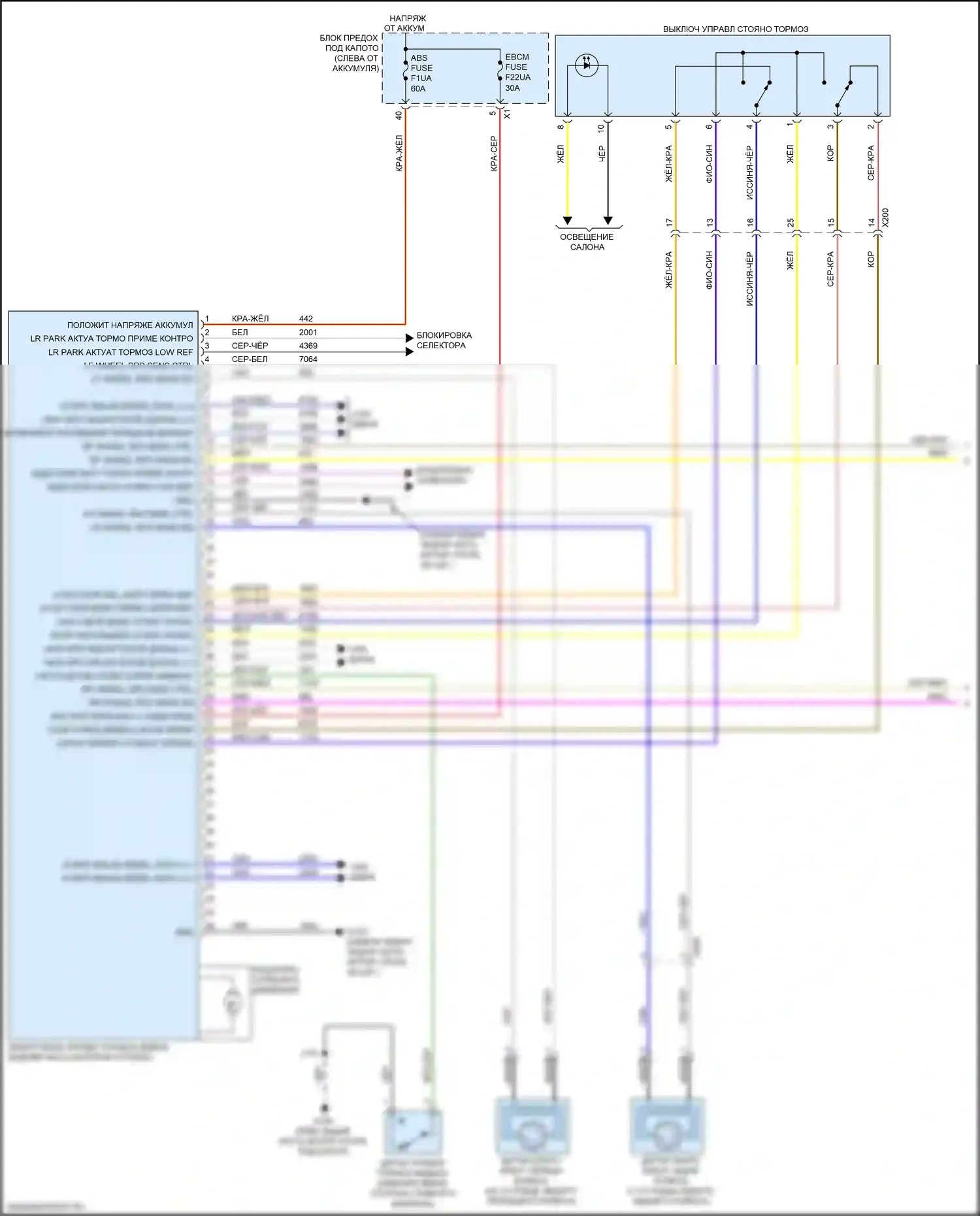 Blazer Chevrolet III (2018-2023): 2,5л vin a, антиблокировочная система abs электросхема (1 из 2) 