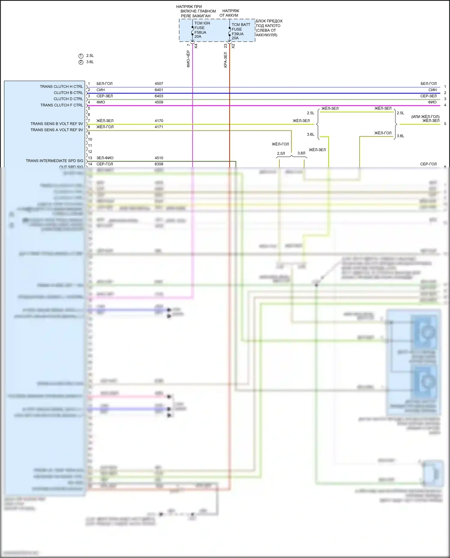 Blazer Chevrolet III (2018-2023): Электросхема автоматической коробки передач (1 из 3) 