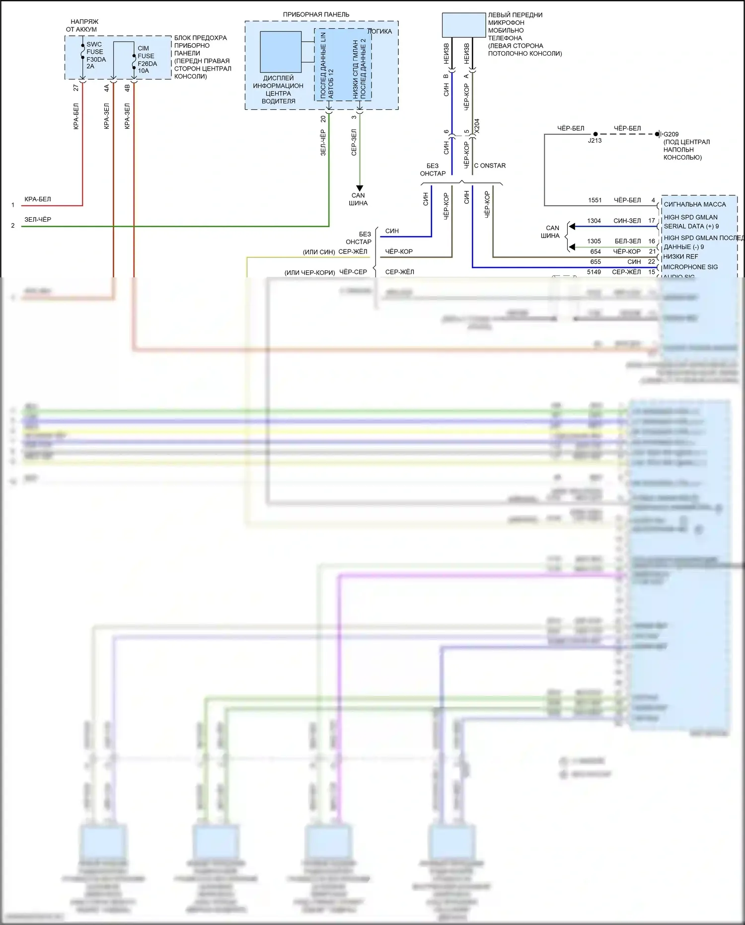 Blazer Chevrolet III (2018-2023): Электросхема магнитолы, низкий уровень (3 из 3) 
