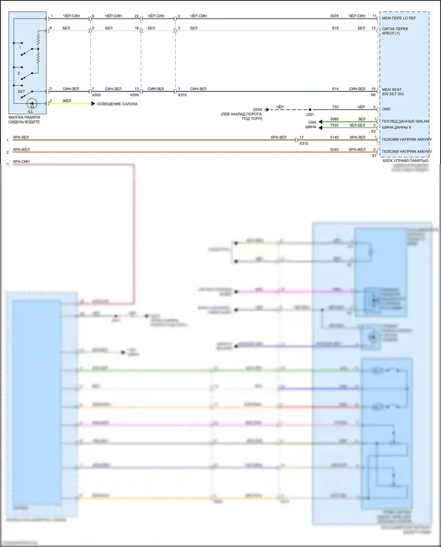 Blazer Chevrolet III (2018-2023): Электросхема памяти зеркал (2 из 2) 