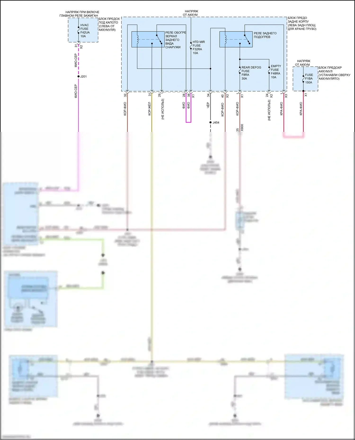 Blazer Chevrolet III (2018-2023): Электросхема подогрева стекол 