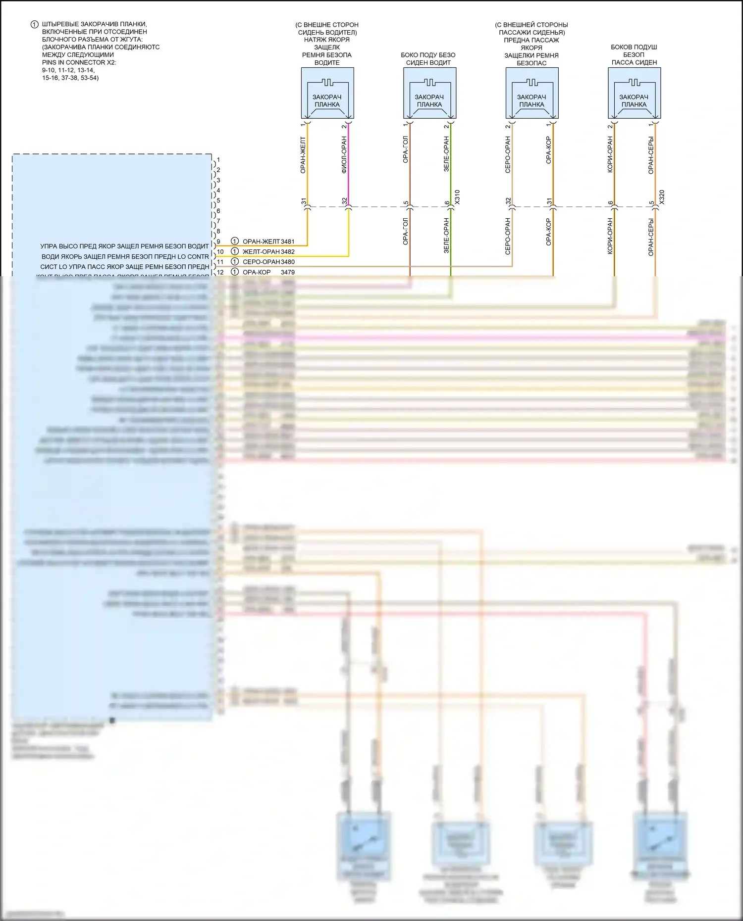 Blazer Chevrolet III (2018-2023): Электросхема подушек безопасности (1 из 3) 
