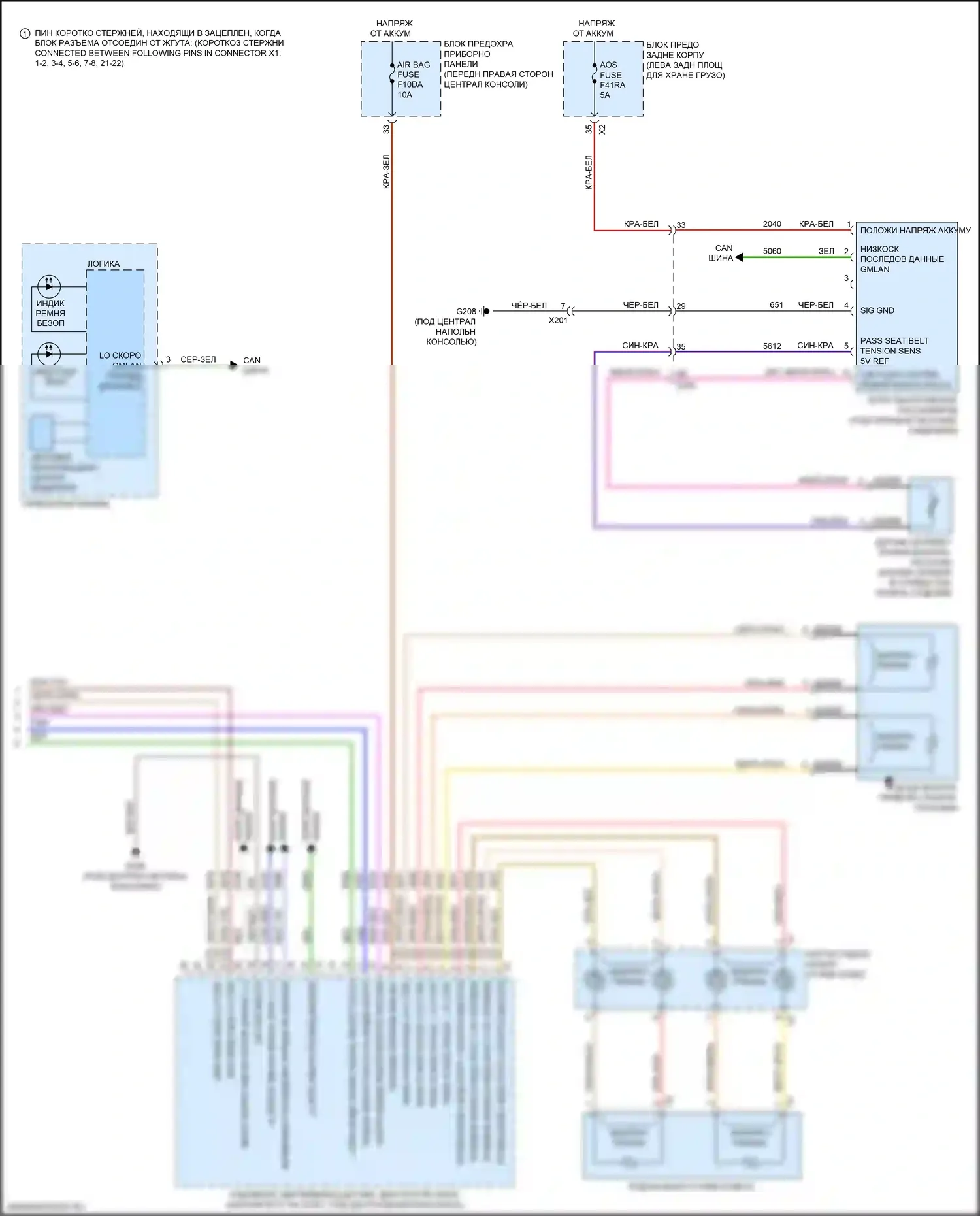 Blazer Chevrolet III (2018-2023): Электросхема подушек безопасности (3 из 3) 