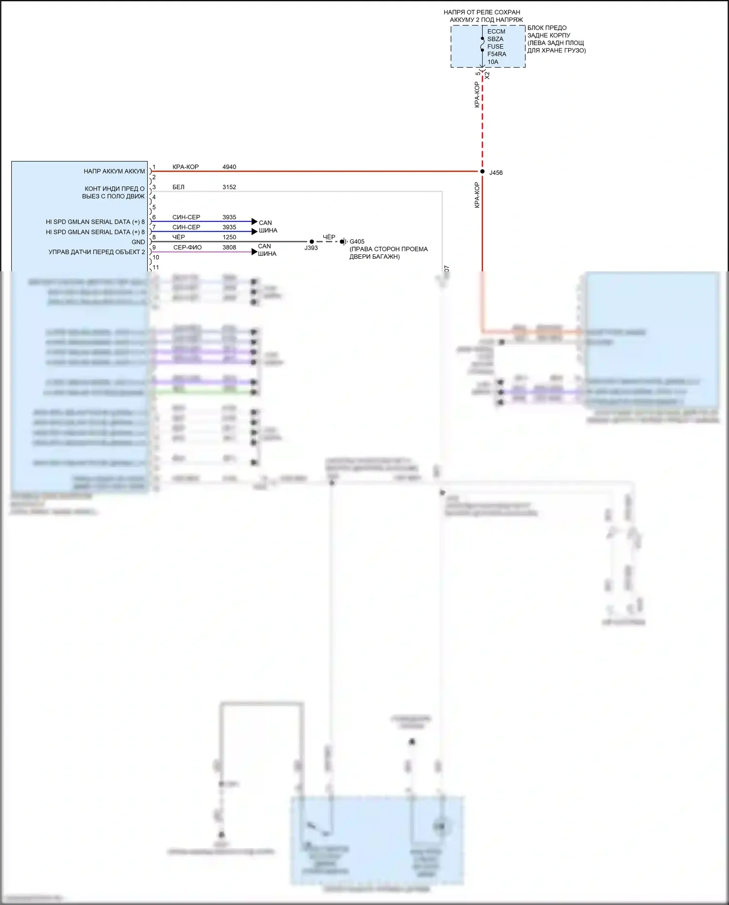 Blazer Chevrolet III (2018-2023): Электросхема предупреждения столкновений 