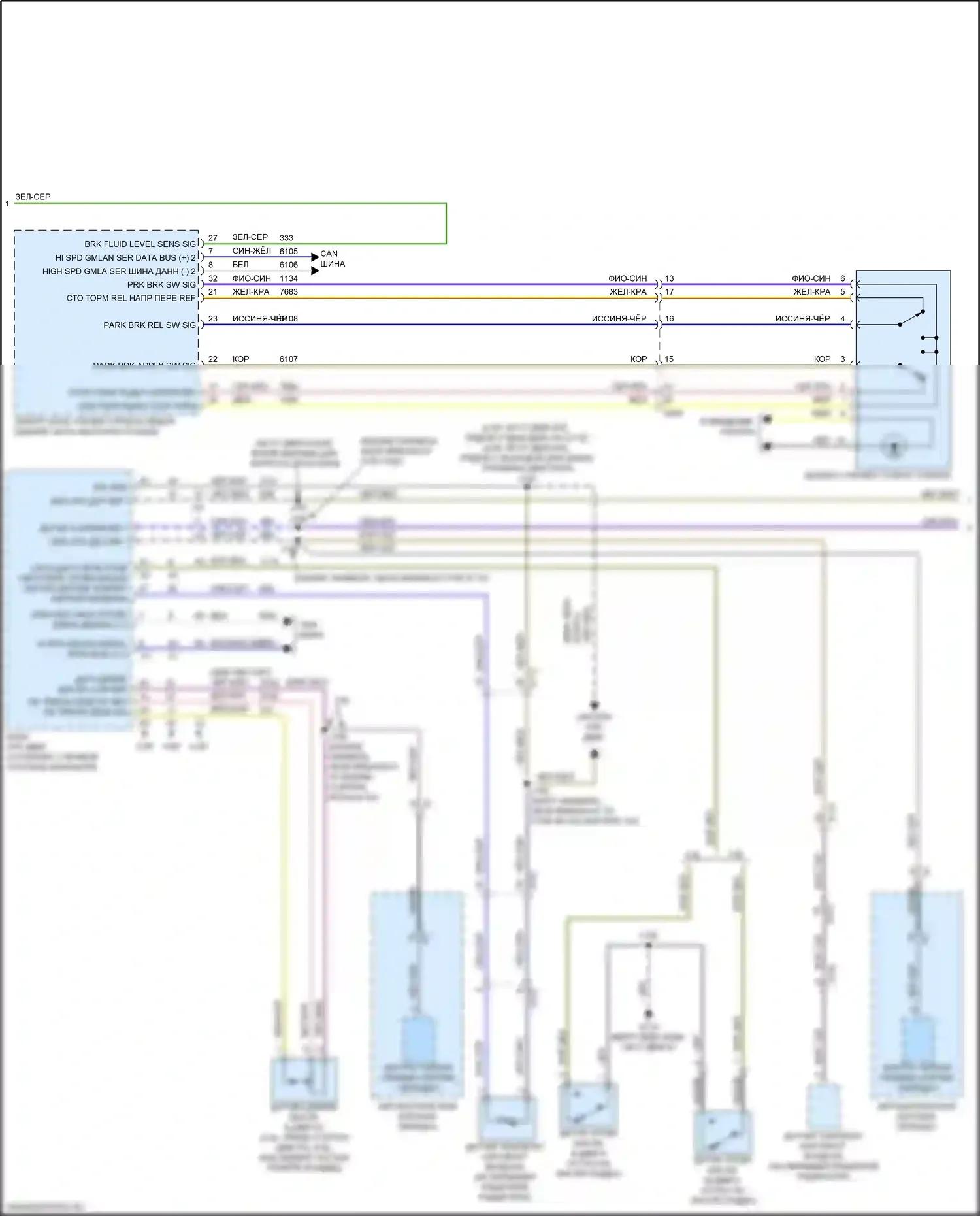Blazer Chevrolet III (2018-2023): Электросхема приборной панели (2 из 3) 