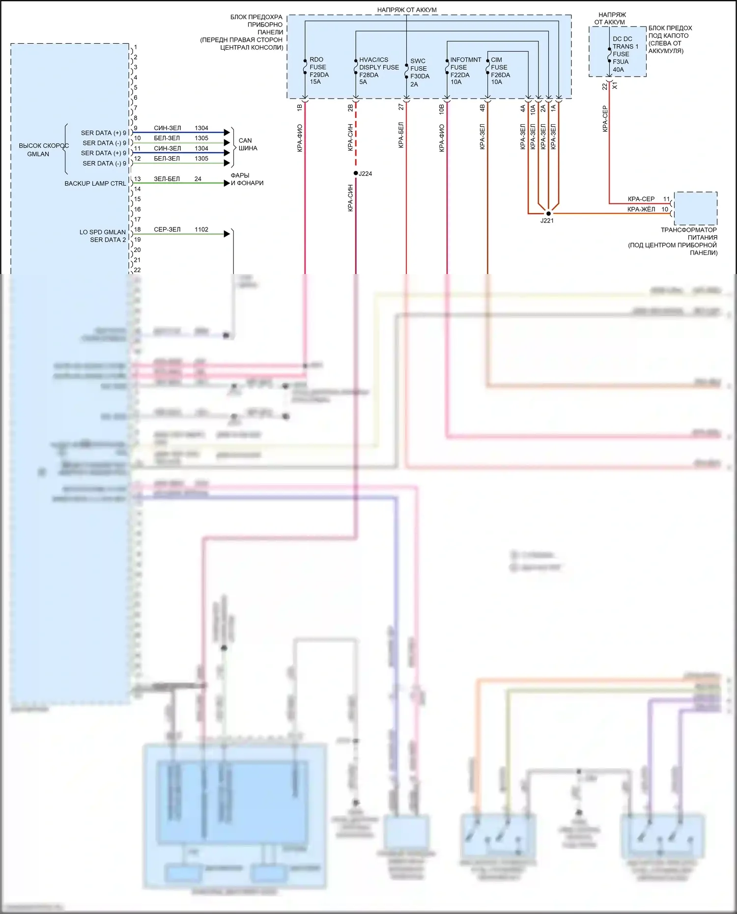 Blazer Chevrolet III (2018-2023): Электросхема навигации, без активных шумов (1 из 4) 