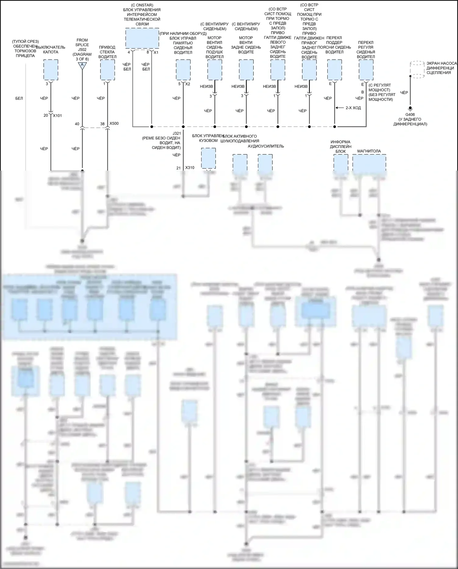 Blazer Chevrolet III (2018-2023): Электросхема разводки массы (4 из 6) 