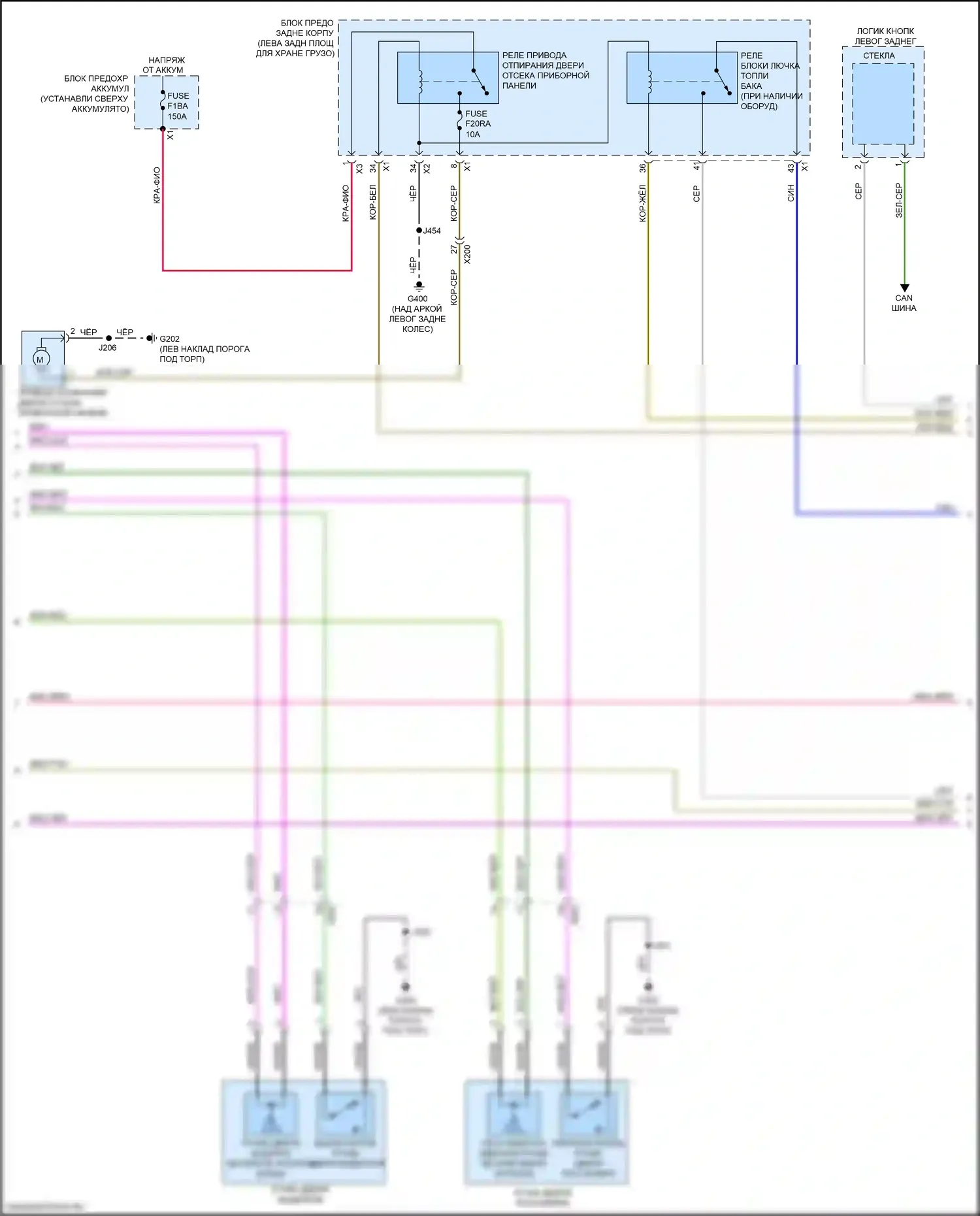Blazer Chevrolet III (2018-2023): Электросхема центрального замка (2 из 4) 