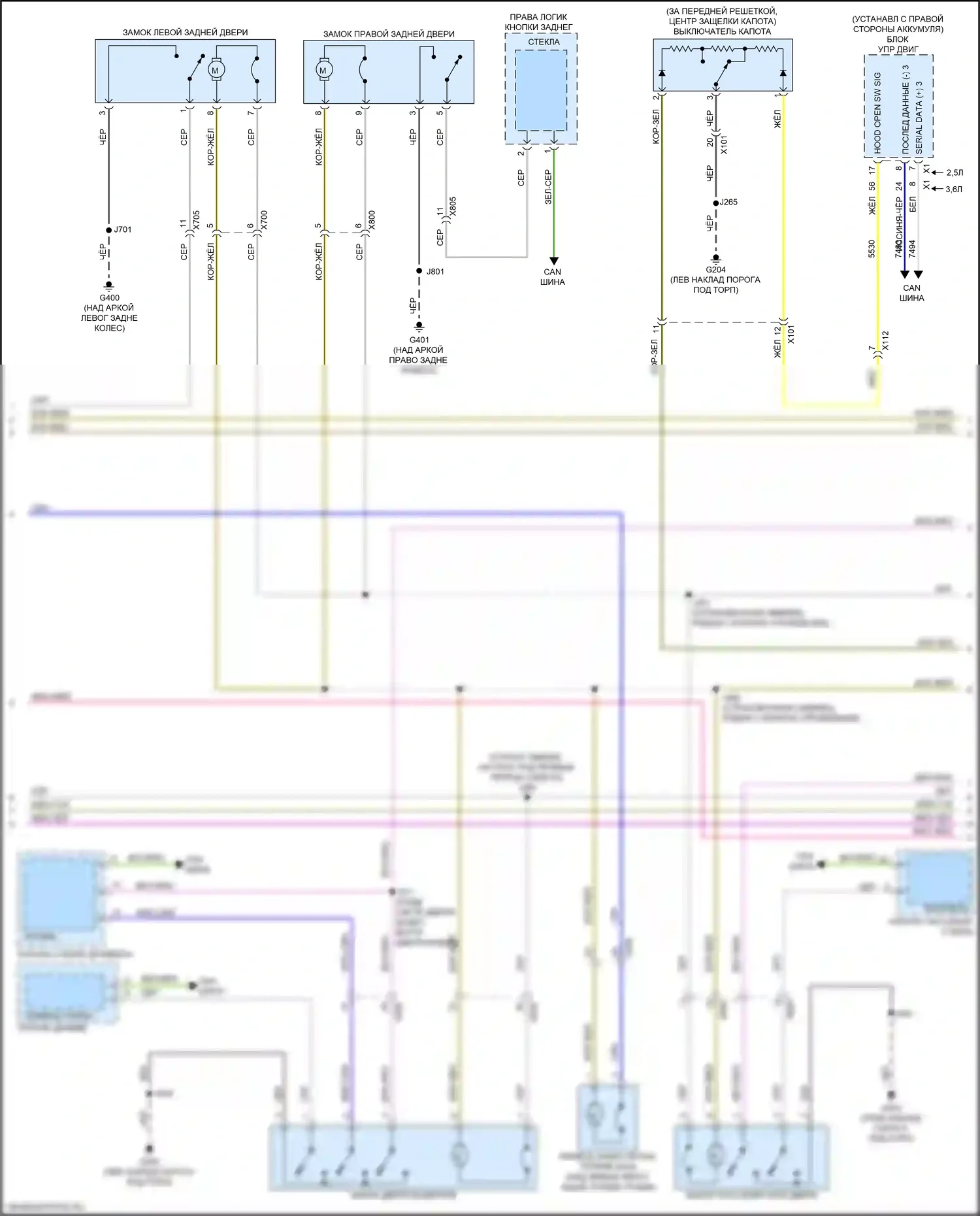 Blazer Chevrolet III (2018-2023): Электросхема центрального замка (3 из 4) 