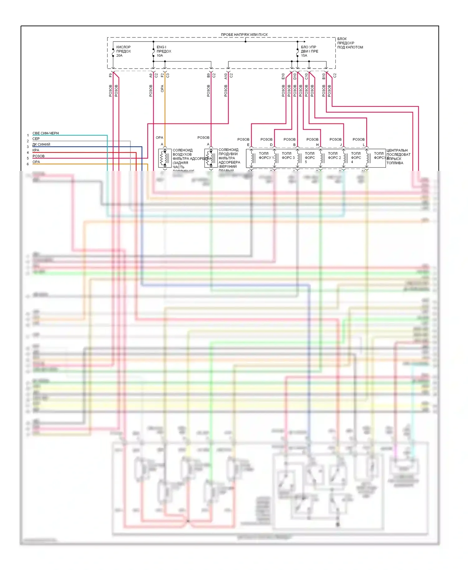 Blazer Chevrolet S15 рестайлинг (1998-2005): Электросхема двигателя 4.3l vin w (2 из 4) 