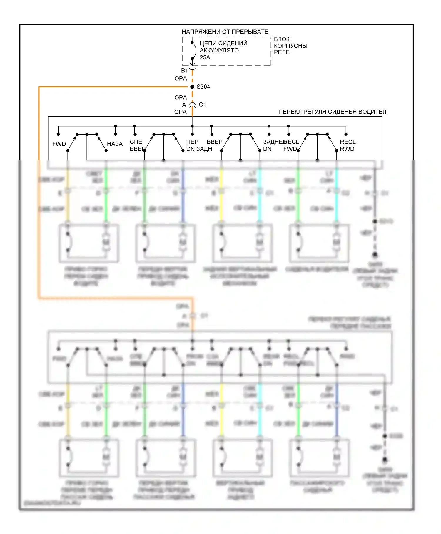 Blazer Chevrolet S15 рестайлинг (1998-2005): 8-ходовая регулируемая электросхема сиденья с электроприводом 