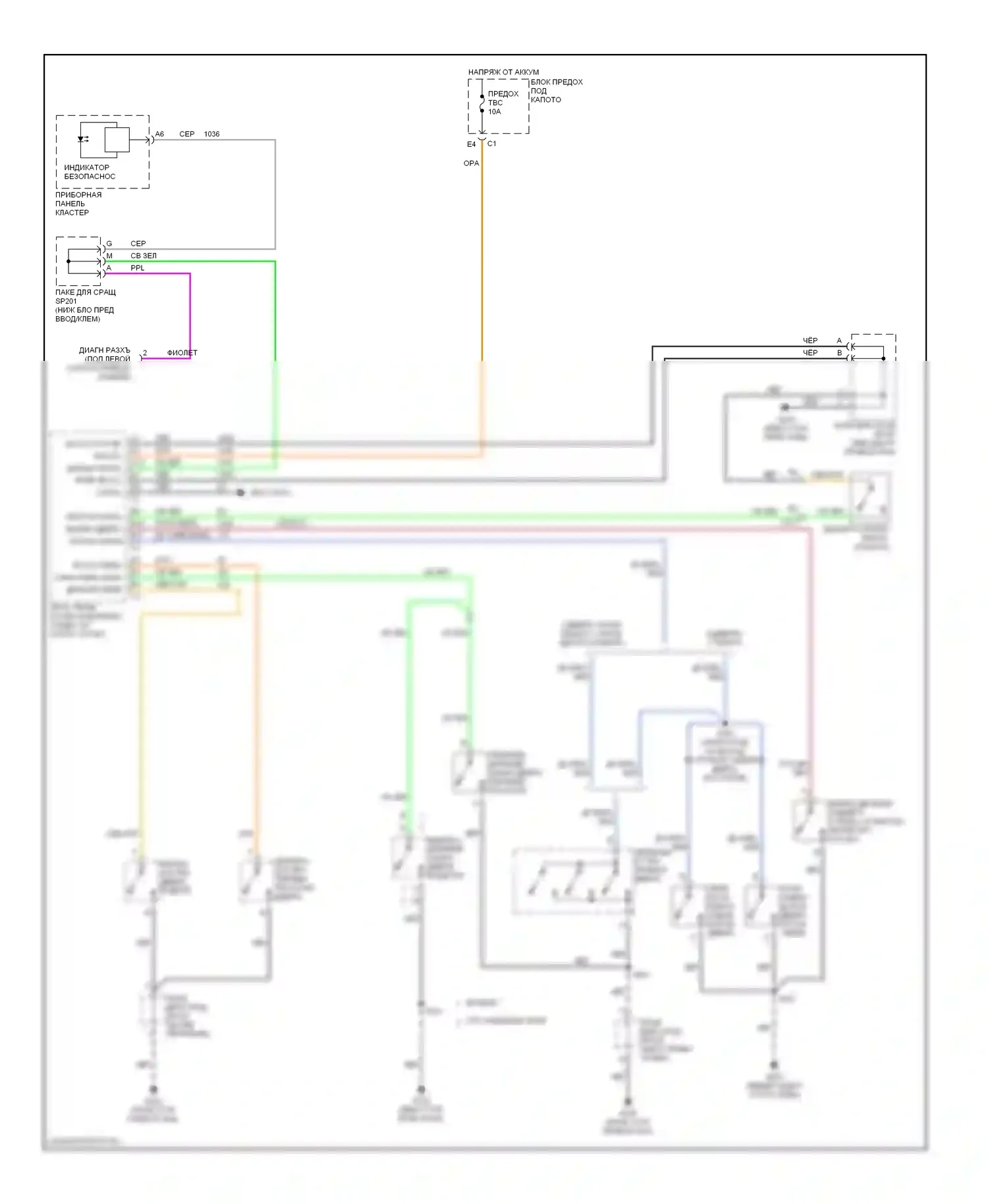 Blazer Chevrolet S15 рестайлинг (1998-2005): Электросхема защиты от взлома 