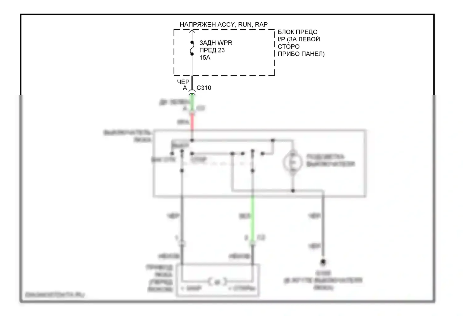 Blazer Chevrolet S15 рестайлинг (1998-2005): Электросхема складной крыши/люка, xtreme 