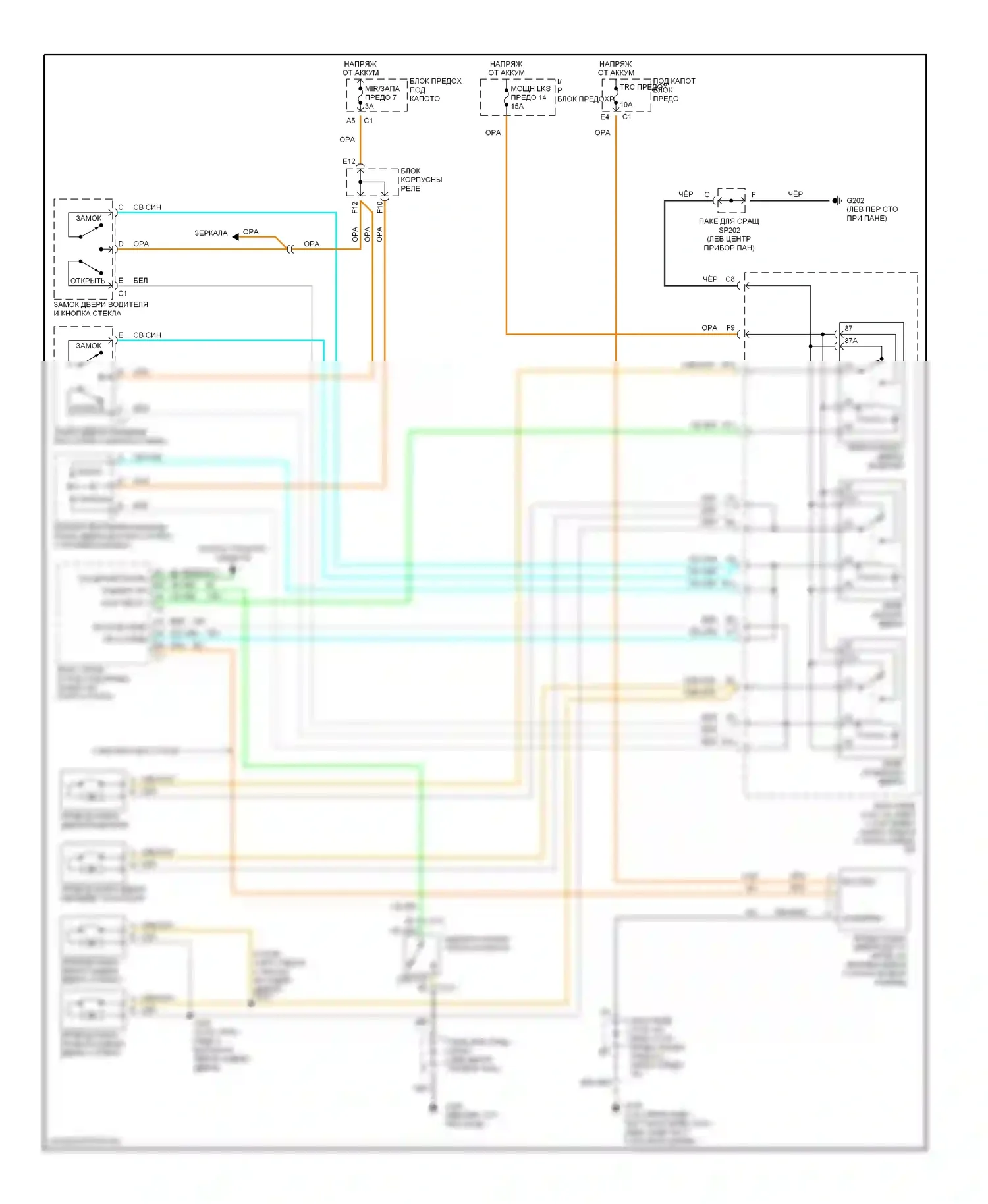 Blazer Chevrolet S15 рестайлинг (1998-2005): Электросхема центрального замка 
