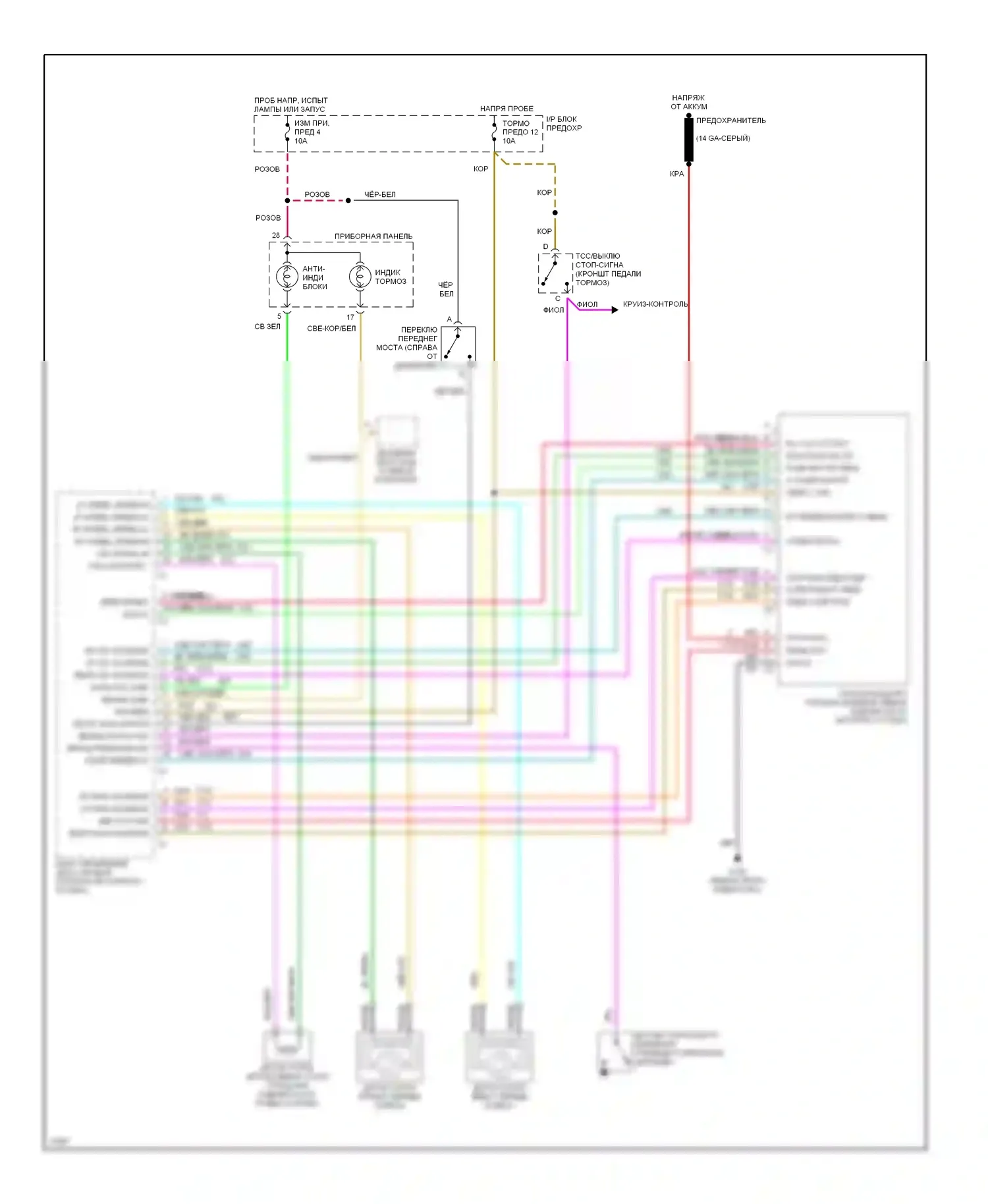 Blazer Chevrolet S15 (1994-1998): 4,3л (vin w), электросхемы антиблокировочной системы abs 