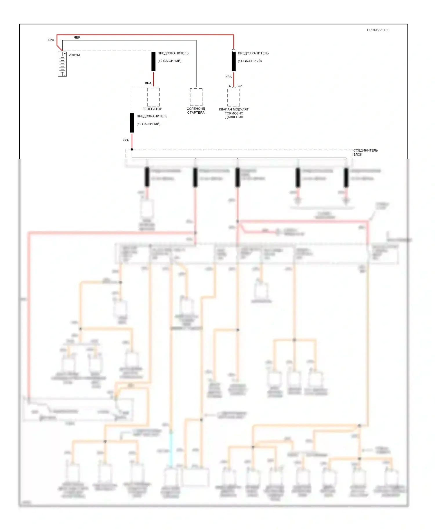 Blazer Chevrolet S15 (1994-1998): Электросхема блока предохранителей реле (1 из 4) 