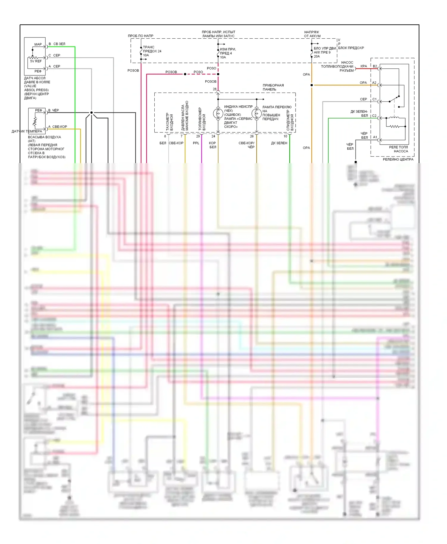 Blazer Chevrolet S15 (1994-1998): Электросхема двигателя 4.3l (vin w) s (3 из 4) 