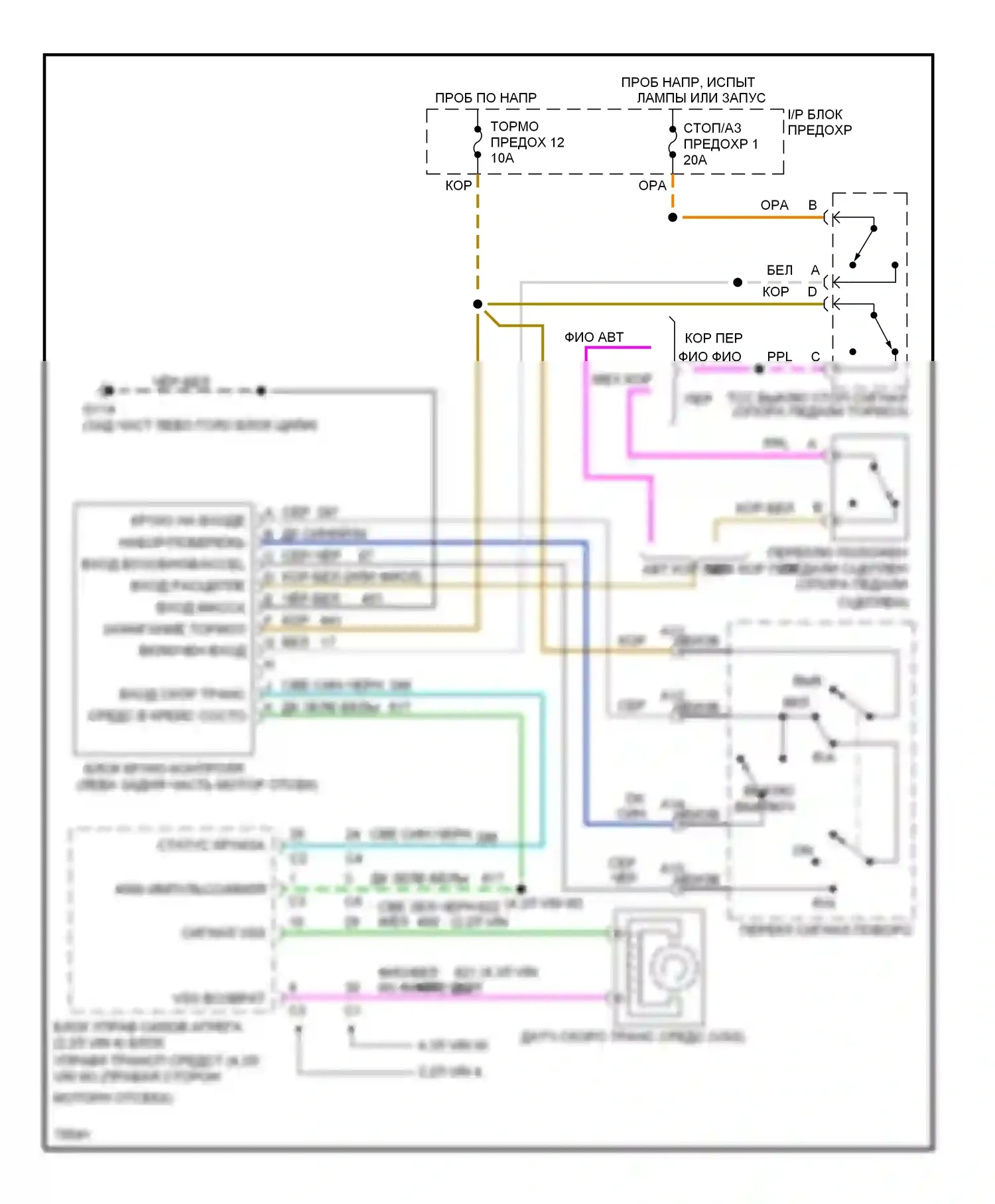 Blazer Chevrolet S15 (1994-1998): Электросхема круиз-контроля 