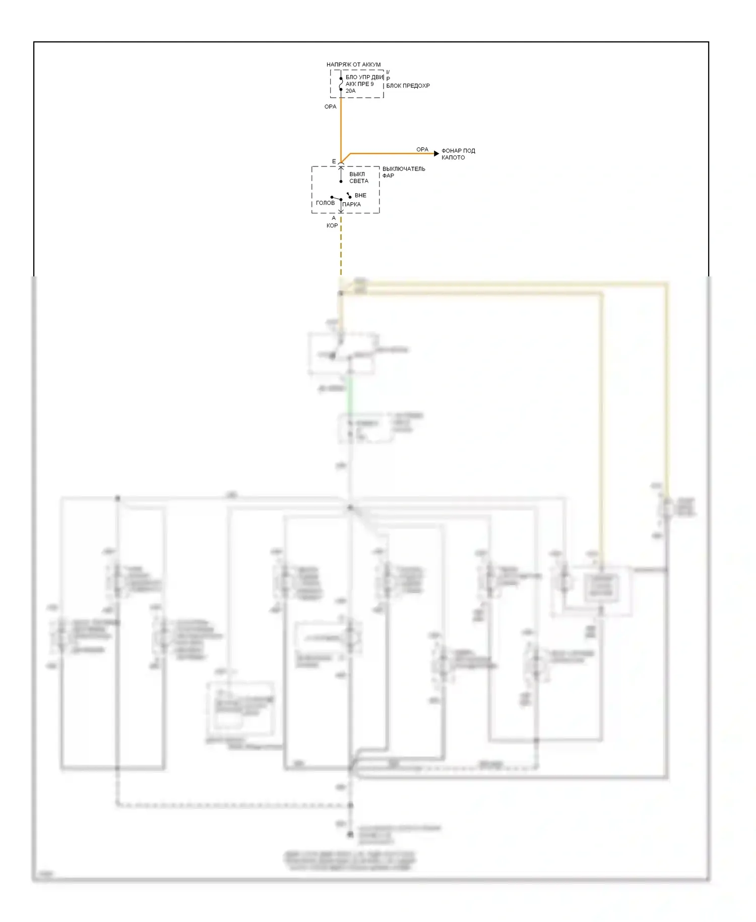 Blazer Chevrolet S15 (1994-1998): Электросхема подсветки приборной панели 