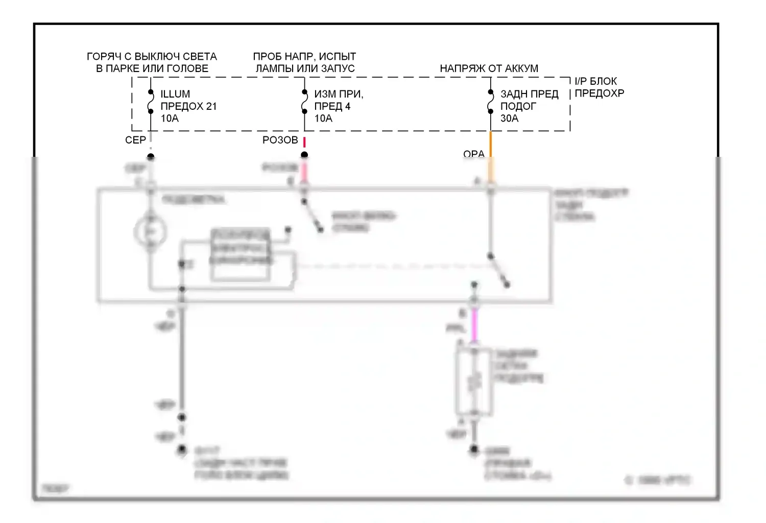 Blazer Chevrolet S15 (1994-1998): Электросхема подогрева 