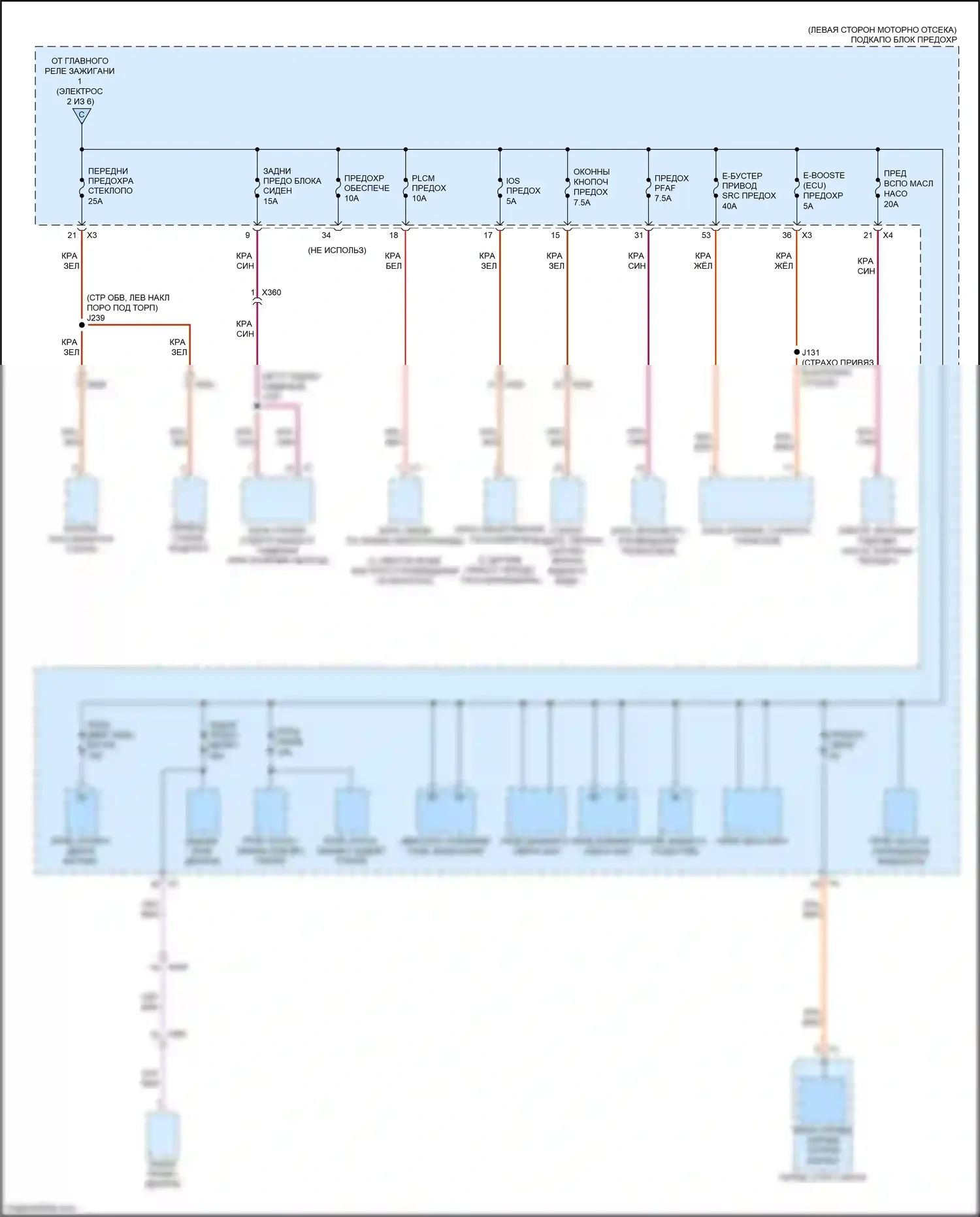 Bolt Chevrolet I (2016-2021): Электросхема блока предохранителей реле (4 из 6) 