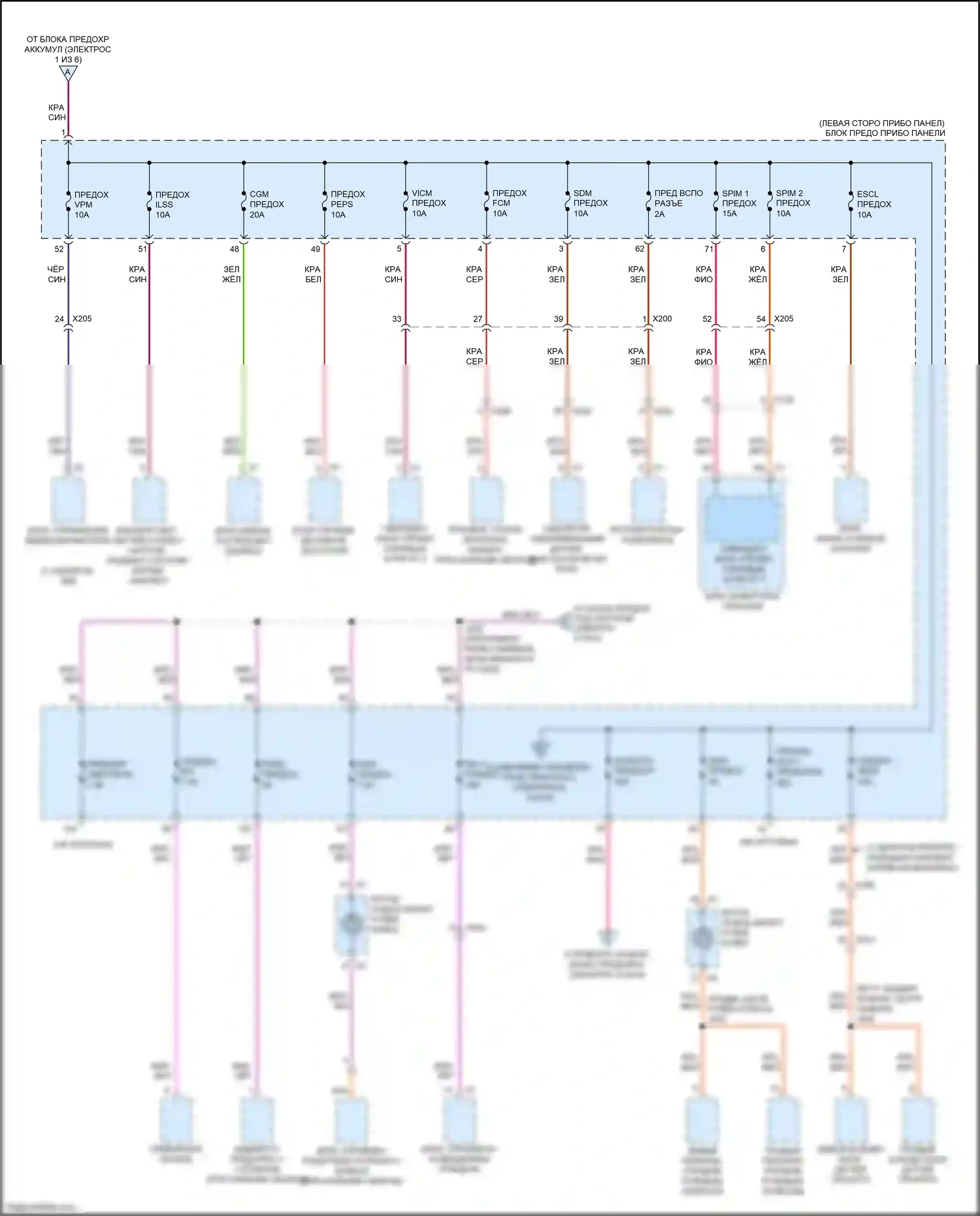 Bolt Chevrolet I (2016-2021): Электросхема блока предохранителей реле (5 из 6) 
