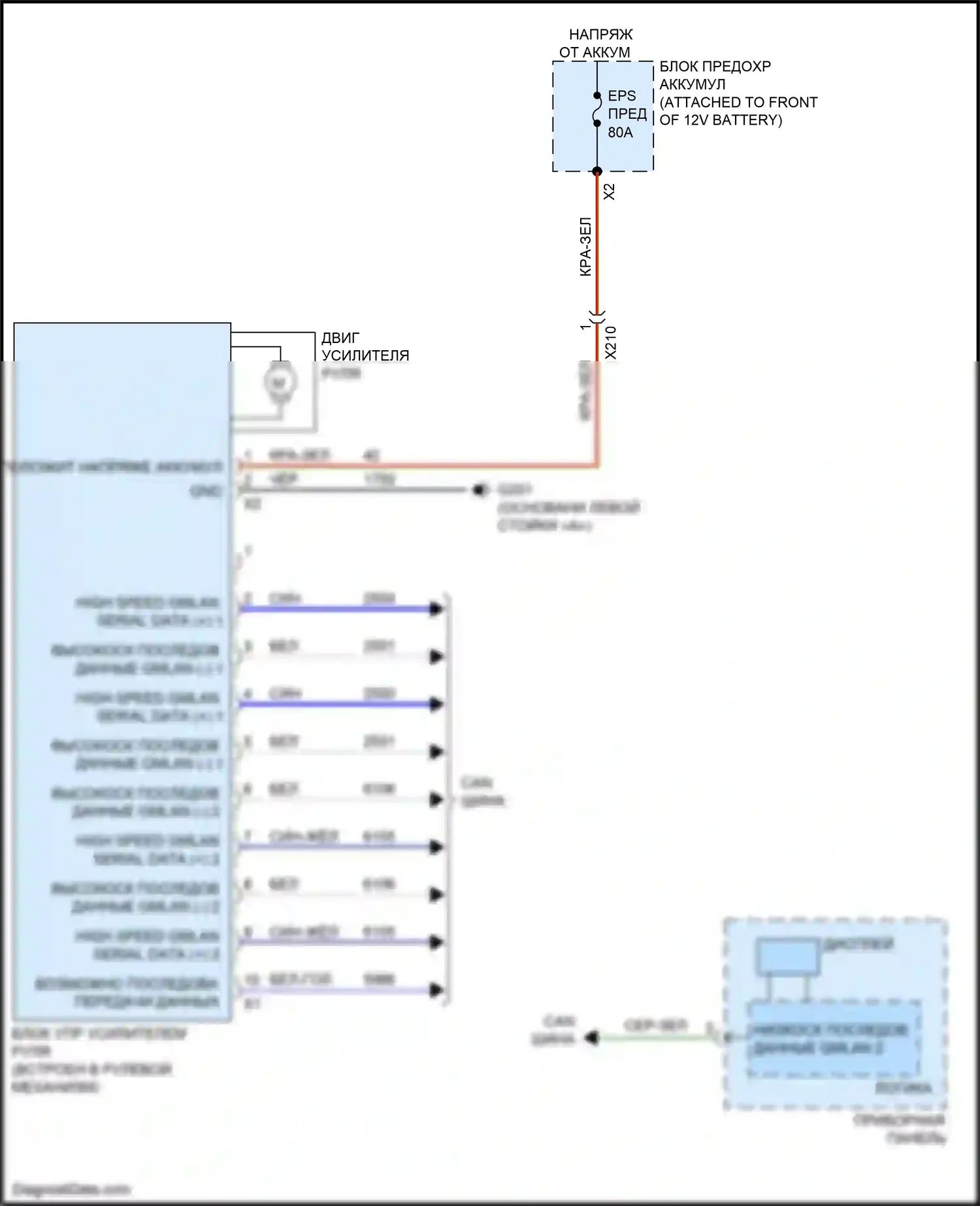 Bolt Chevrolet I (2016-2021): Электросхема электроусилителя руля 