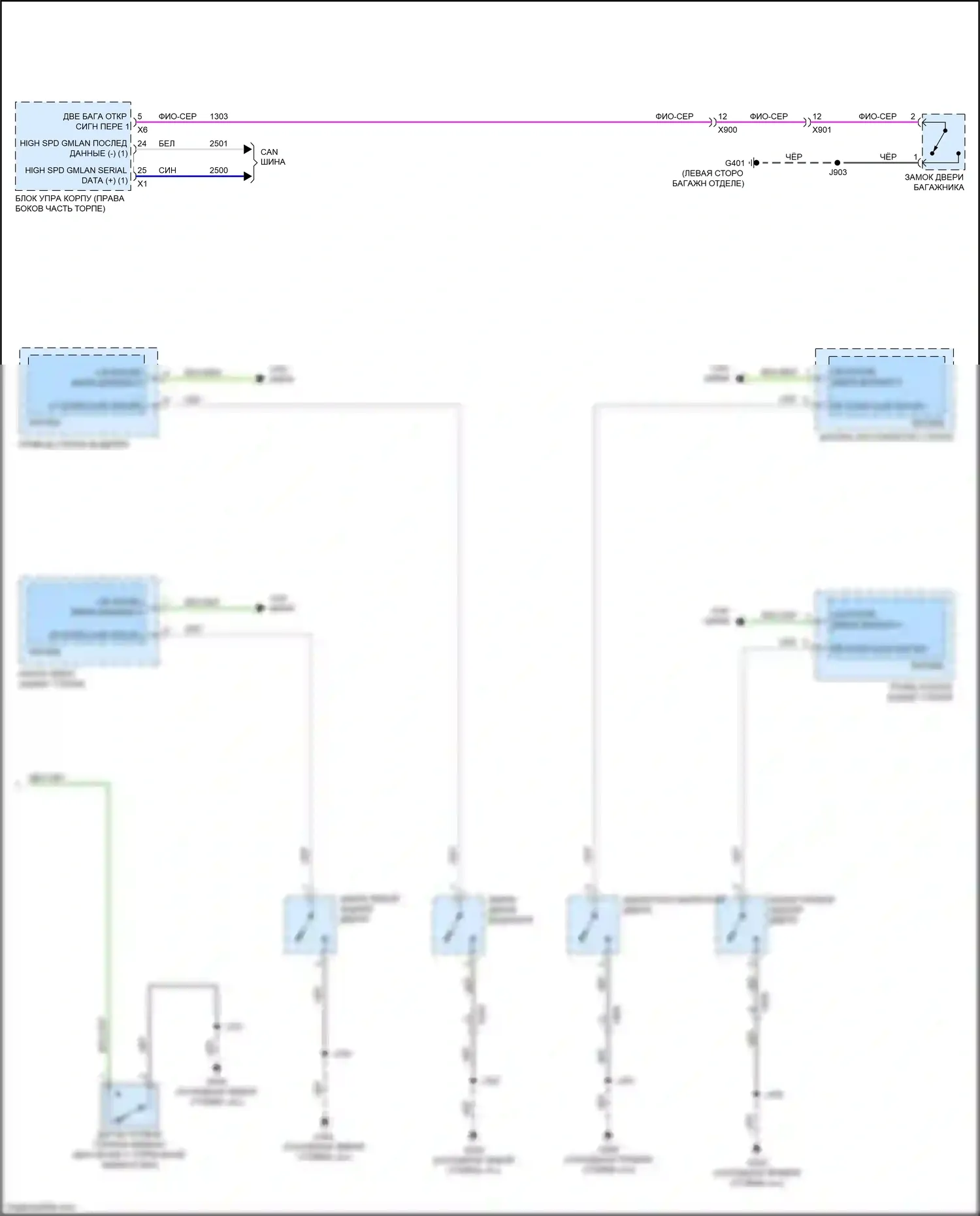 Bolt Chevrolet I (2016-2021): Электросхема приборной панели (2 из 2) 