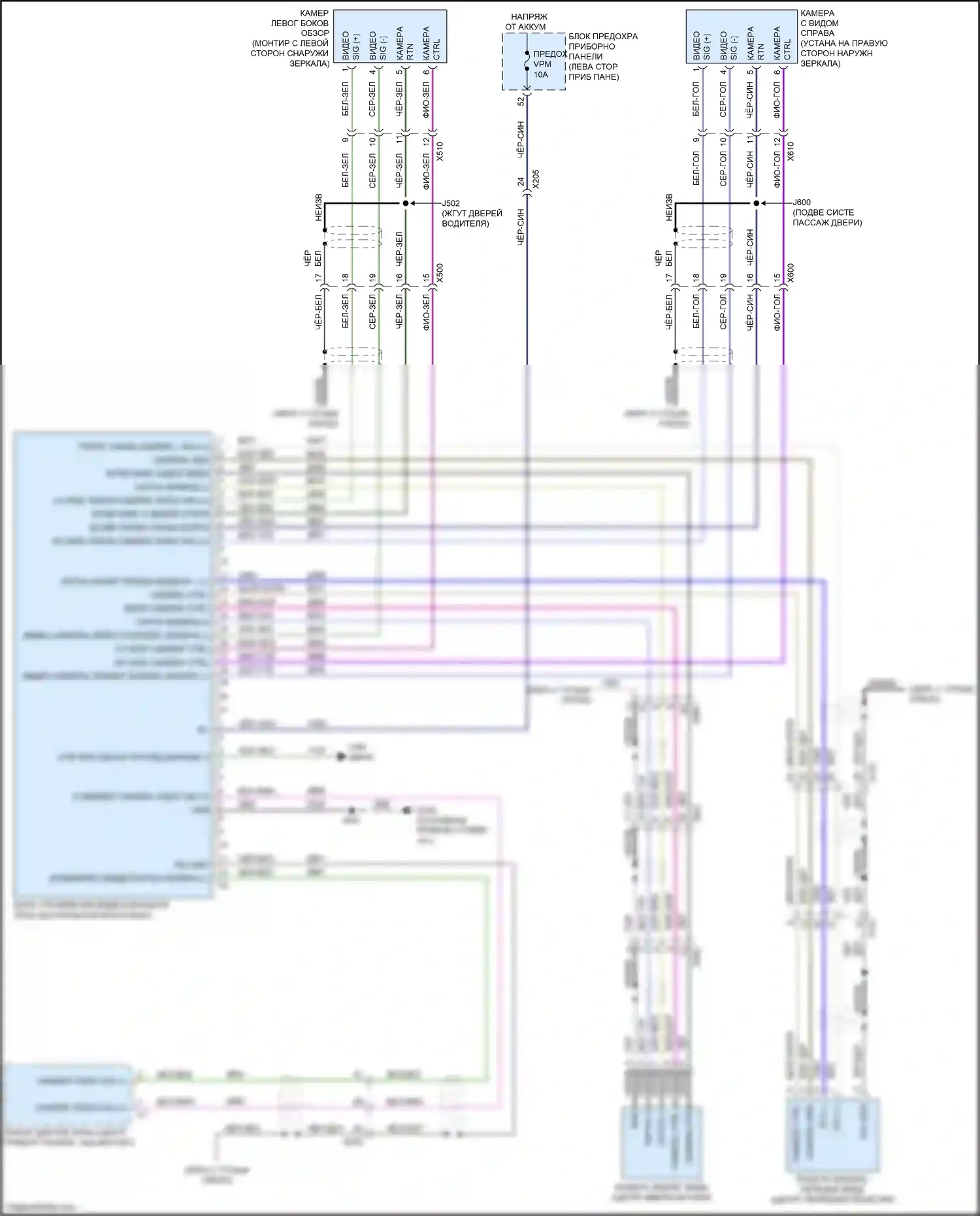Bolt Chevrolet I (2016-2021): Электросхема камеры кругового обзора 