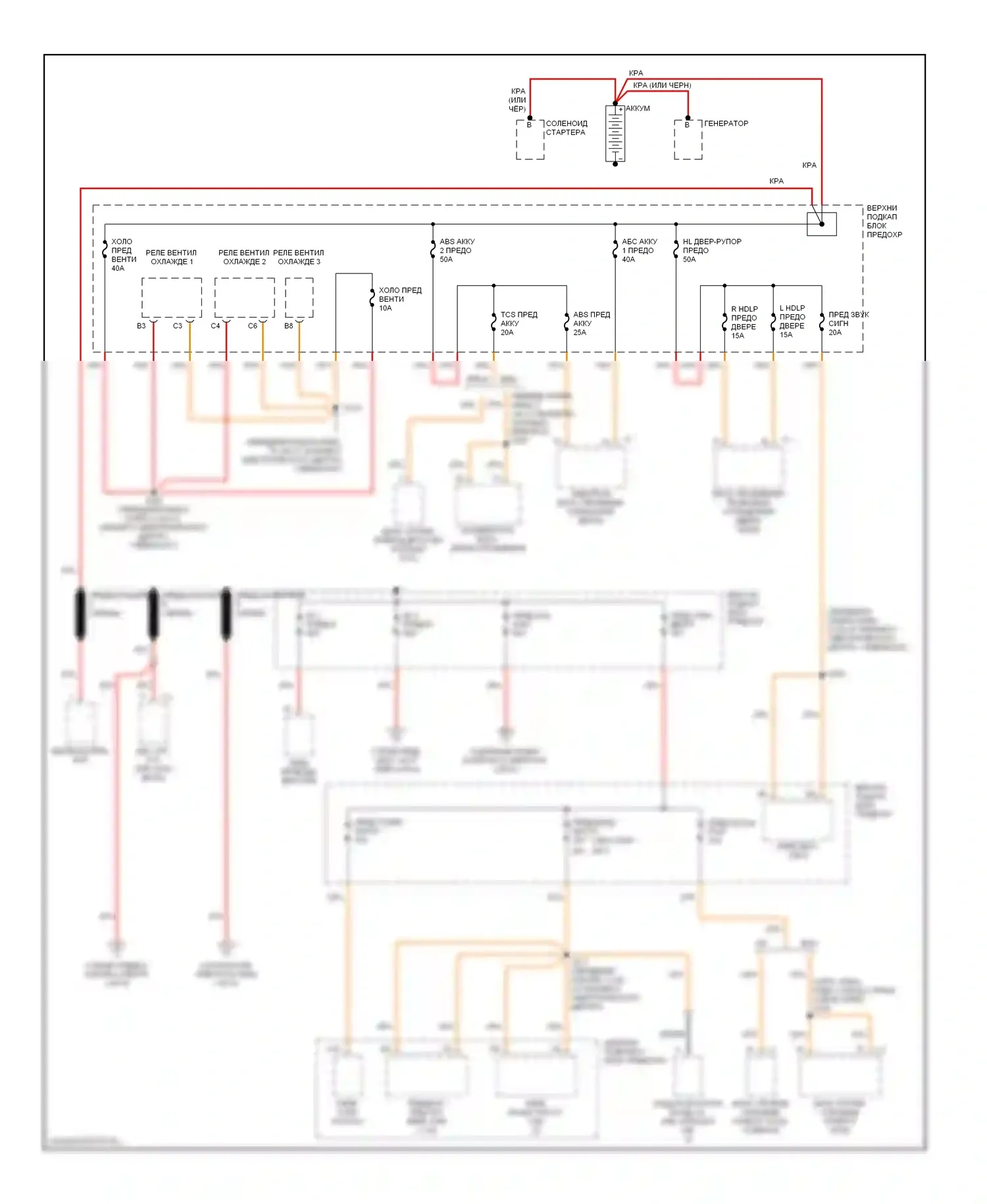 Camaro Chevrolet IV рестайлинг (1998-2002): Электросхема блока предохранителей реле (1 из 4) 
