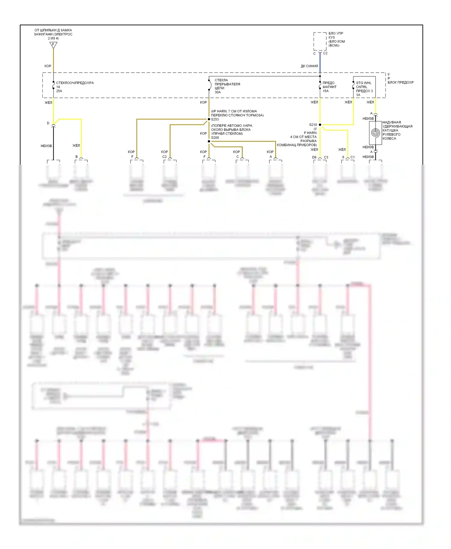 Camaro Chevrolet IV рестайлинг (1998-2002): Электросхема блока предохранителей реле (4 из 4) 