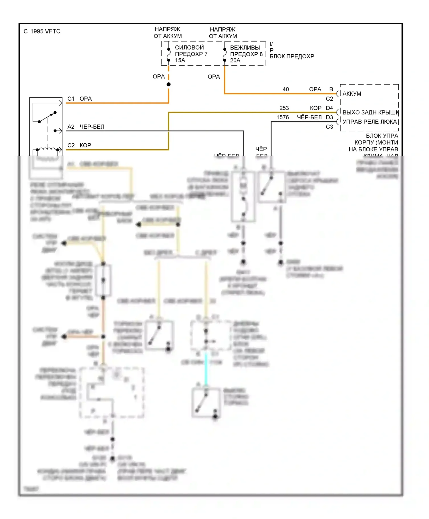 Camaro Chevrolet IV (1992-1998): Электросхема выпуска люка 