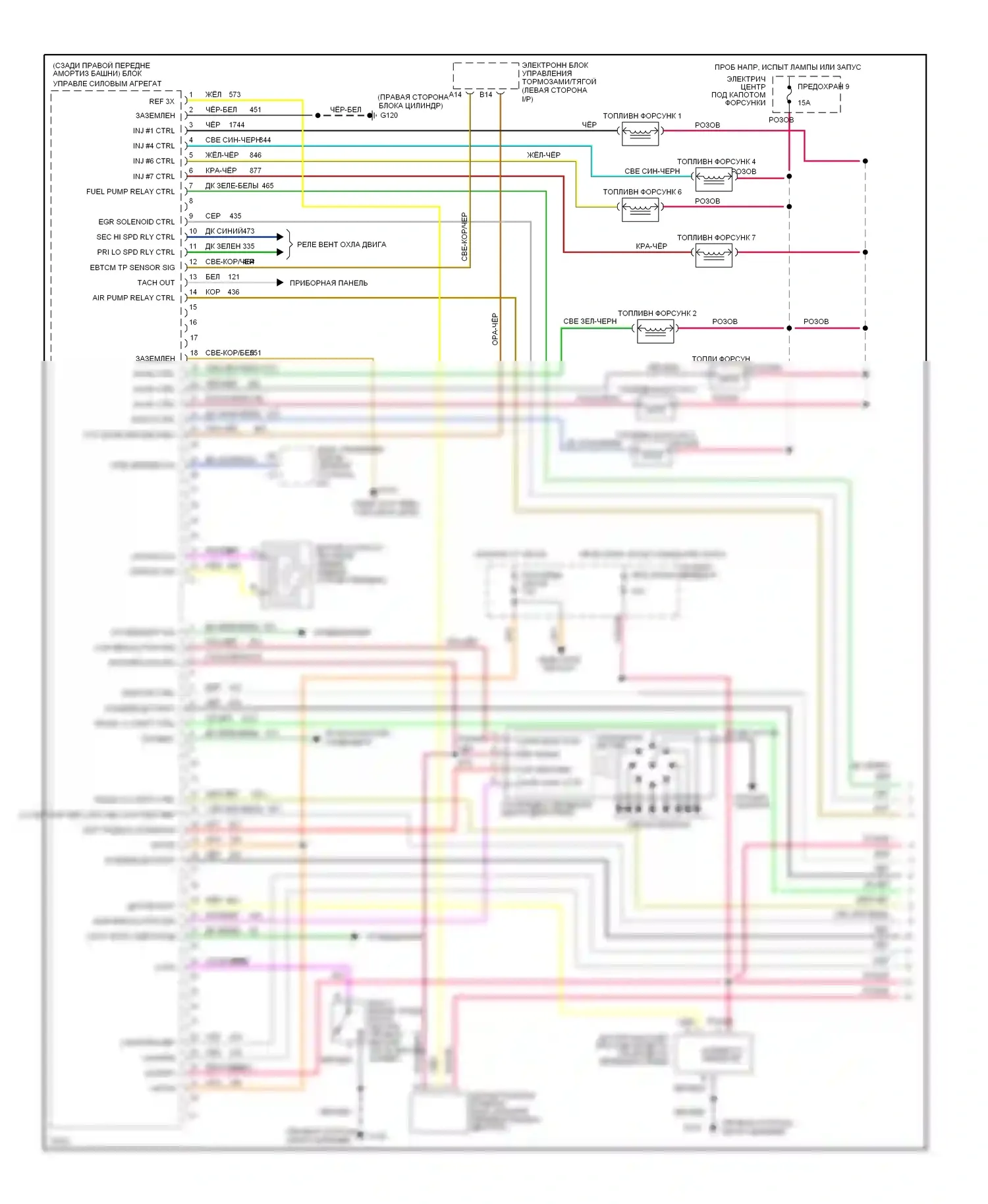 Camaro Chevrolet IV (1992-1998): Электросхема двигателя 5.7l (vin p) s (1 из 3) 