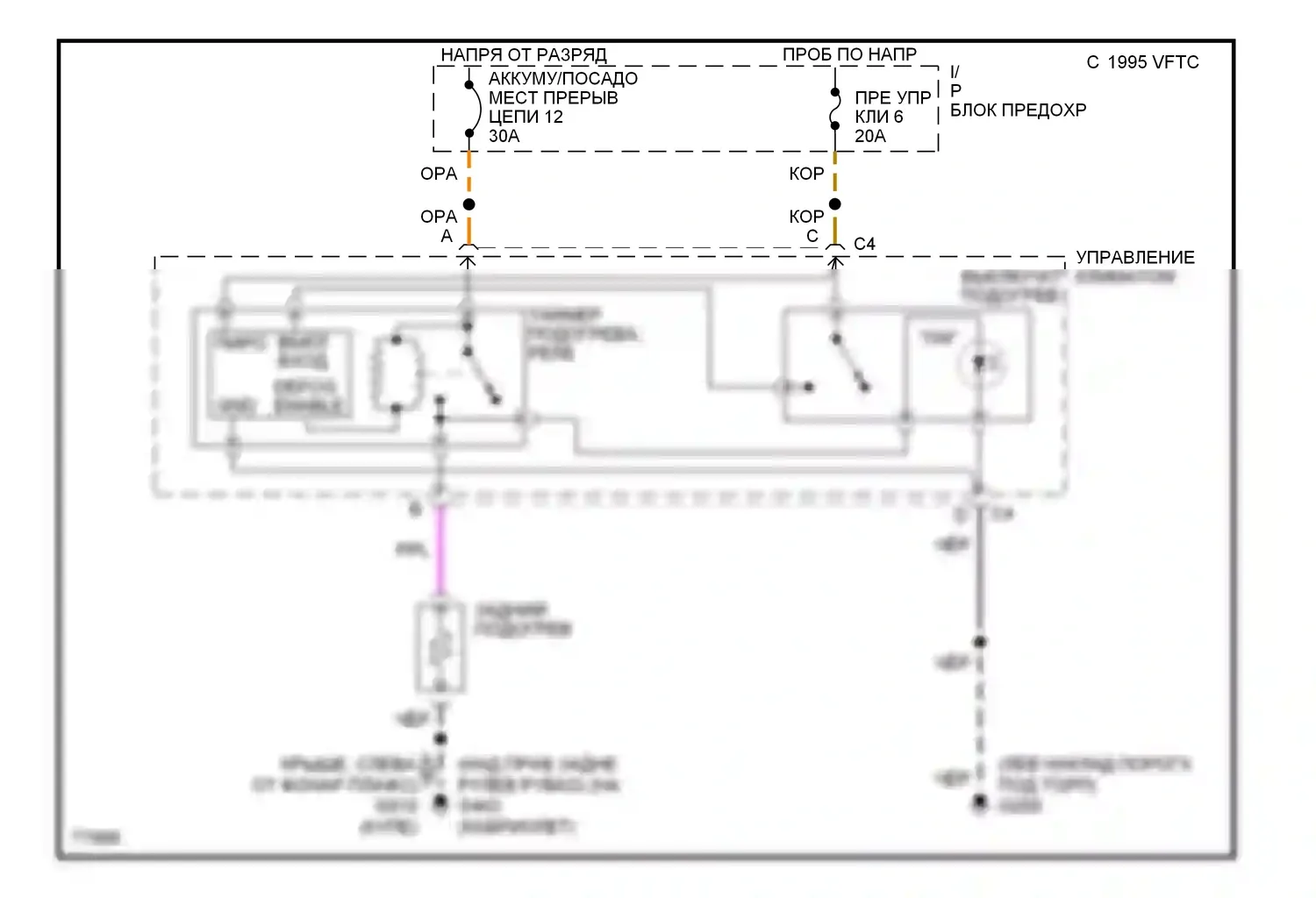 Camaro Chevrolet IV (1992-1998): Электросхема подогрева 
