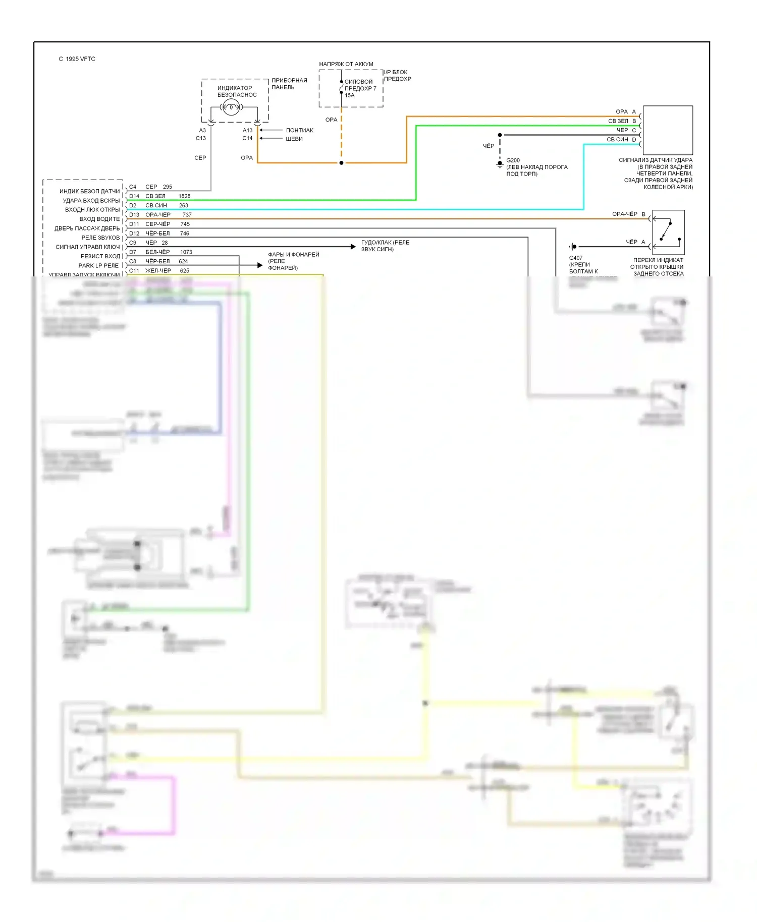 Camaro Chevrolet IV (1992-1998): Сигнализации электросхема 